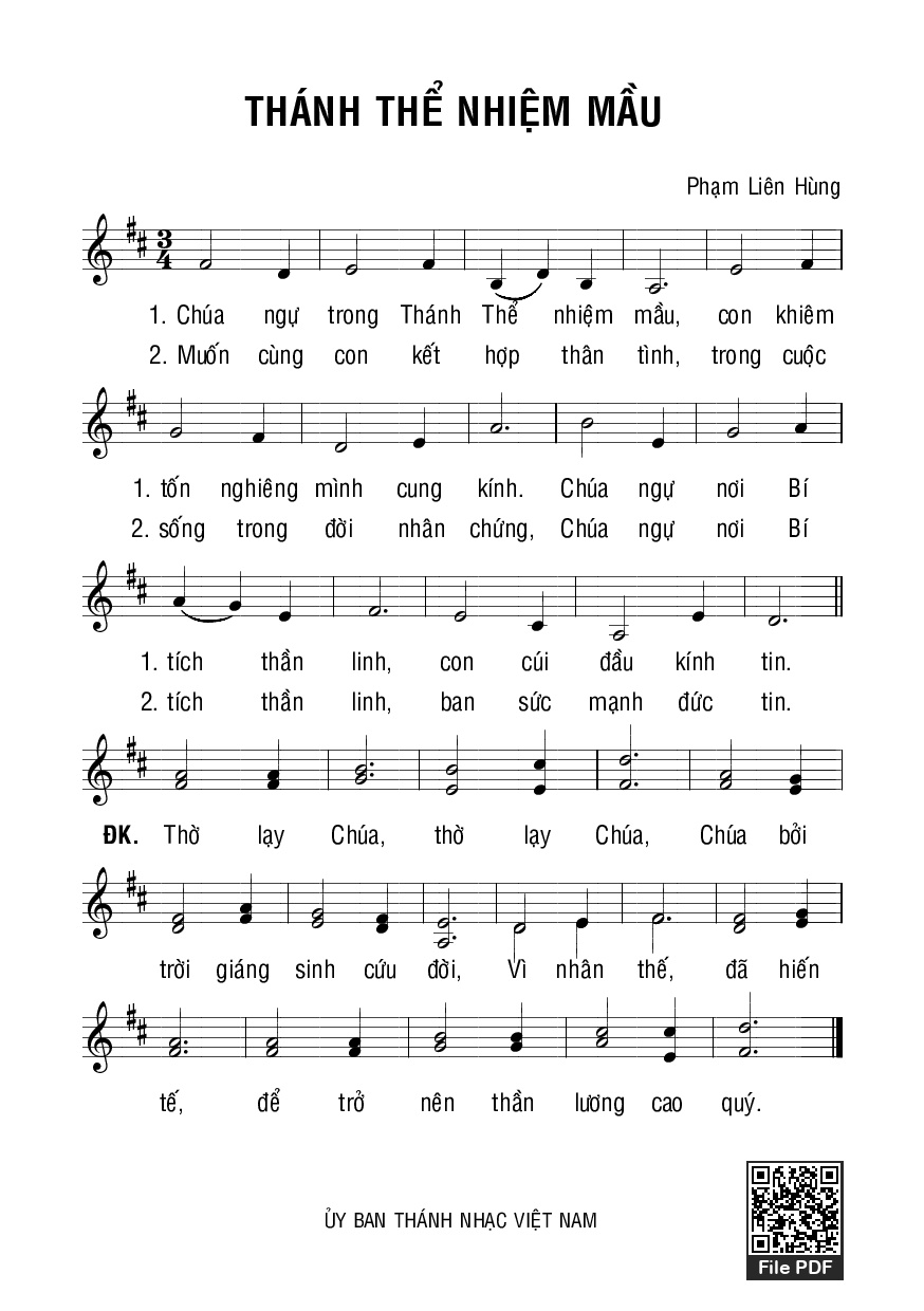 Sheet PDF of Thánh Thể Nhiệm Mầu