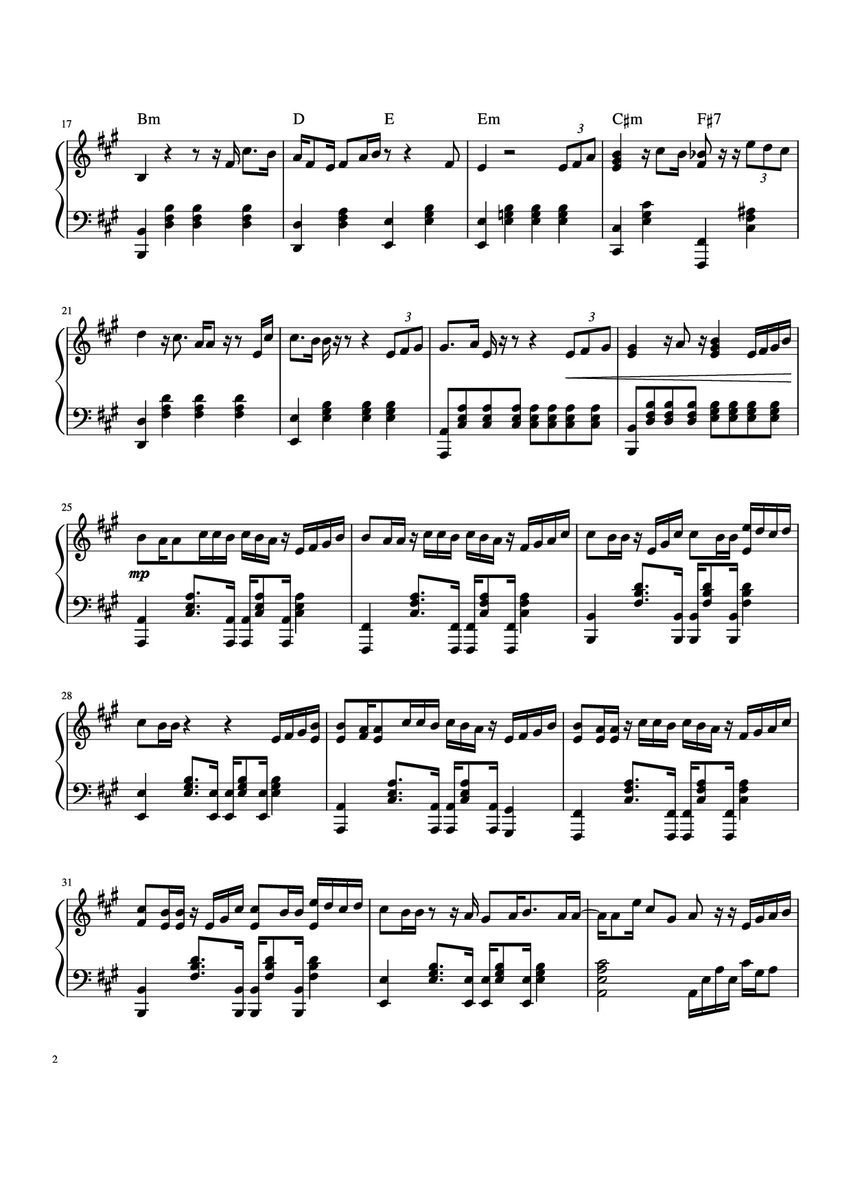 Page 2 of Sheet music PDF Piano Chúng ta của hiện tại Piano - Sơn Tùng M-TP
