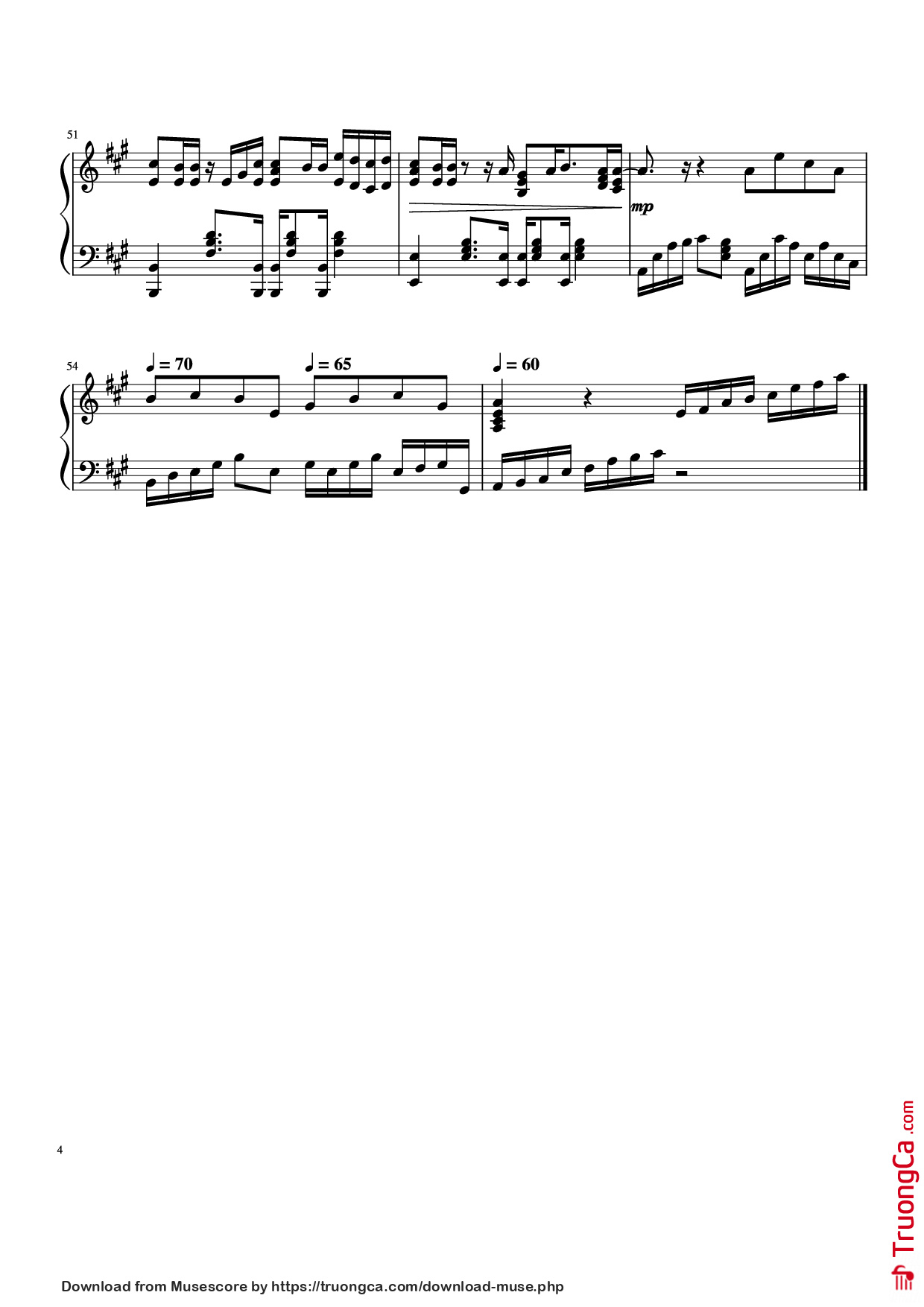 Page 4 of Sheet music PDF Piano Chúng ta của hiện tại Piano - Sơn Tùng M-TP