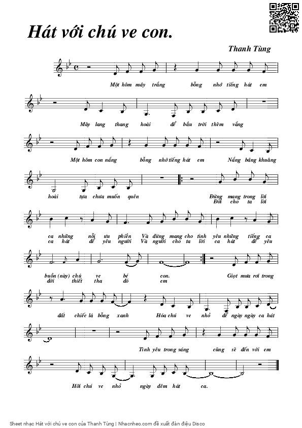 Sheet PDF of Hát với chú ve con