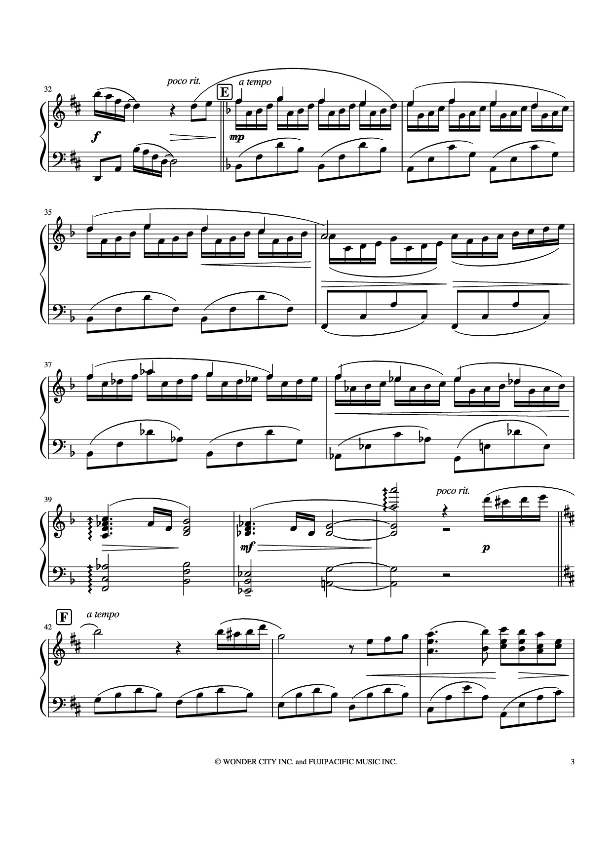 Page 3 of Sheet music PDF Piano Spring Joe Hisaishi Piano - Joe Hisaishi