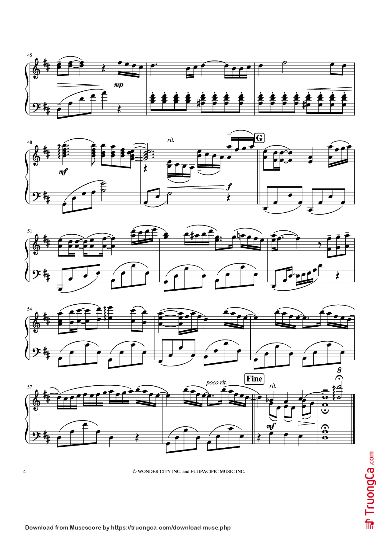 Page 4 of Sheet music PDF Piano Spring Joe Hisaishi Piano - Joe Hisaishi