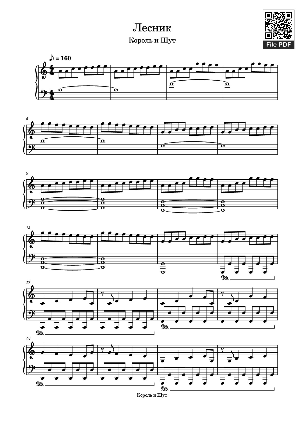 Page 1 of Sheet music PDF Piano Лесник Piano - _t0Xic26_