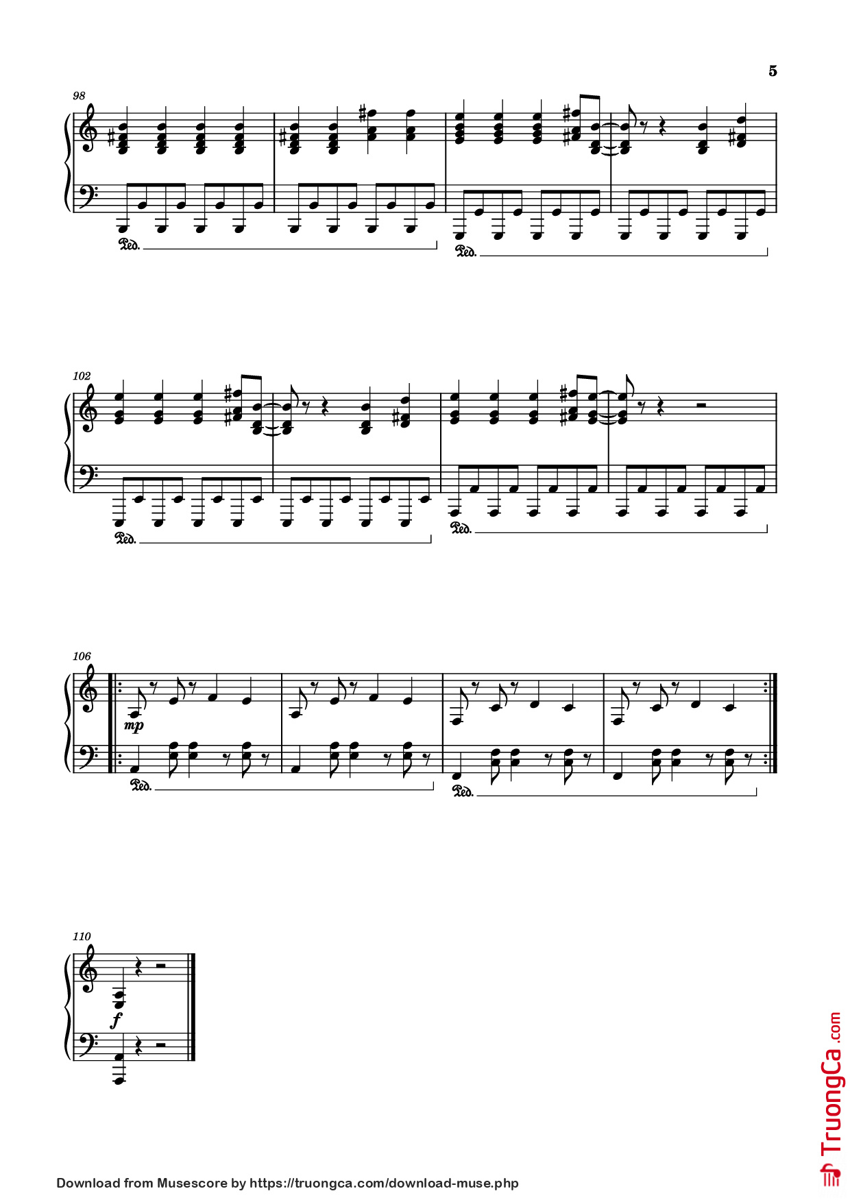 Page 5 of Sheet music PDF Piano Лесник Piano - _t0Xic26_