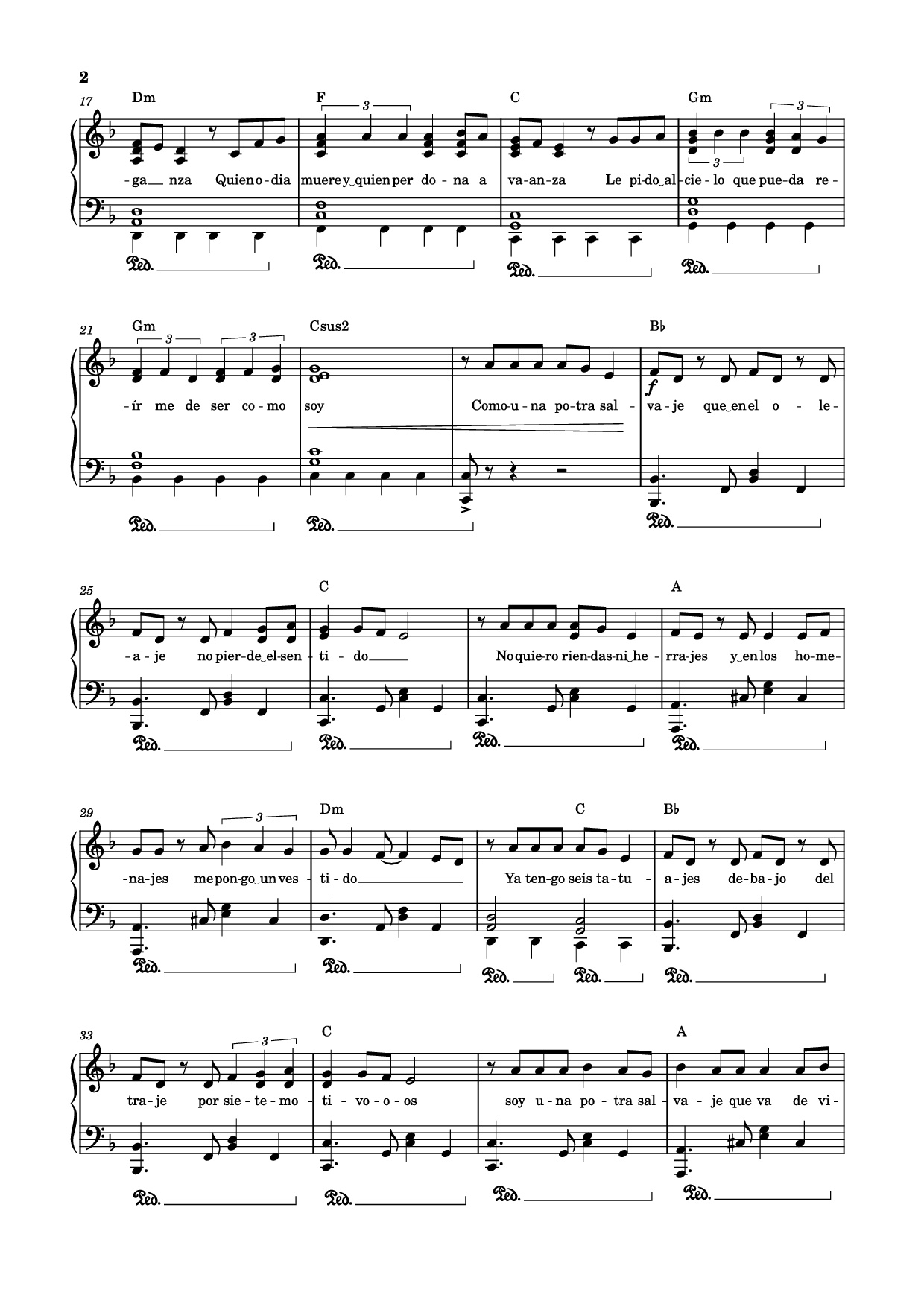 Page 2 of Sheet music PDF Piano Potra salvaje Piano - Isabel Aaiún