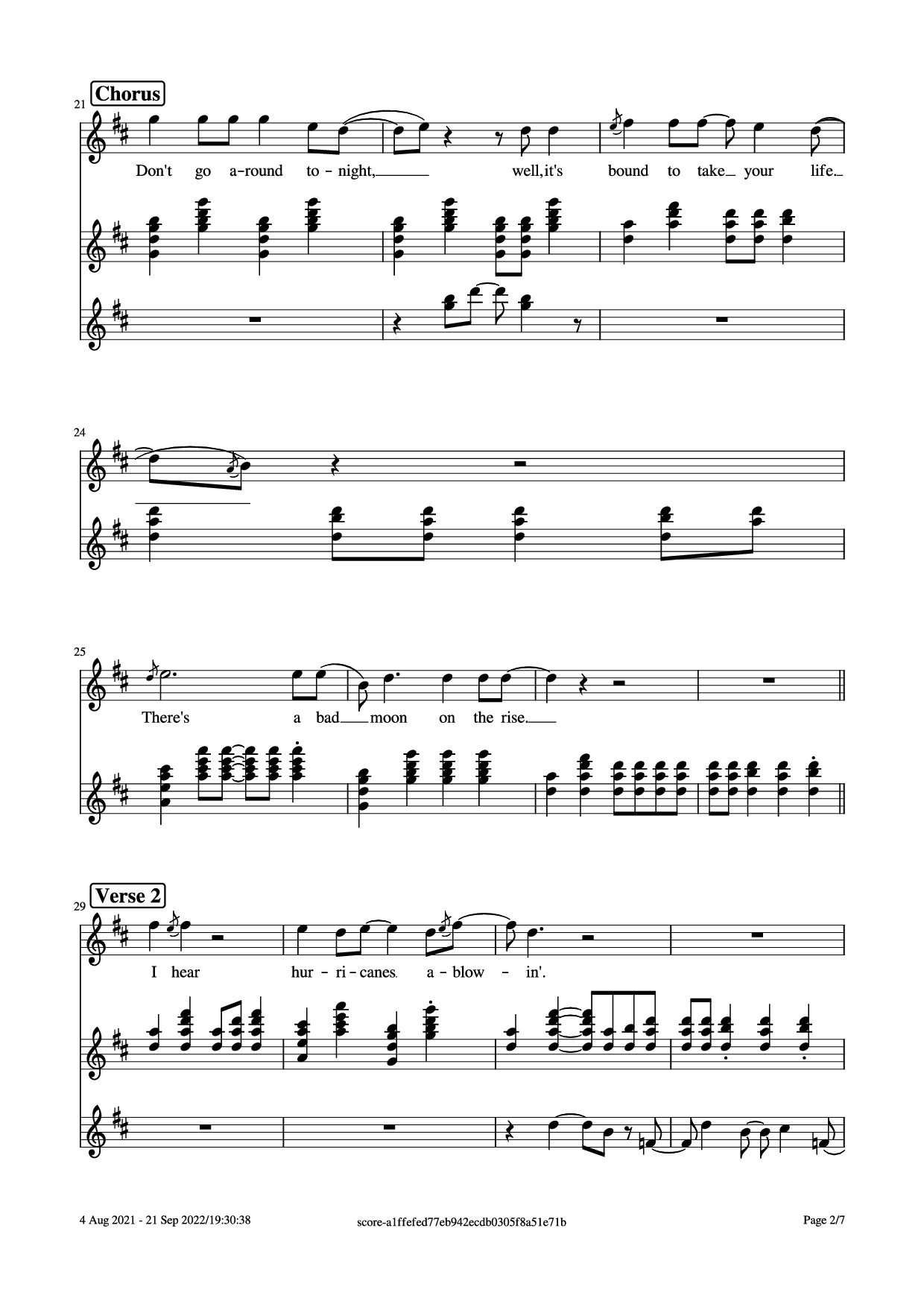 Page 2 of Sheet music PDF Guitar Tab Bad Moon Rising Guitar TAB - John Fogerty