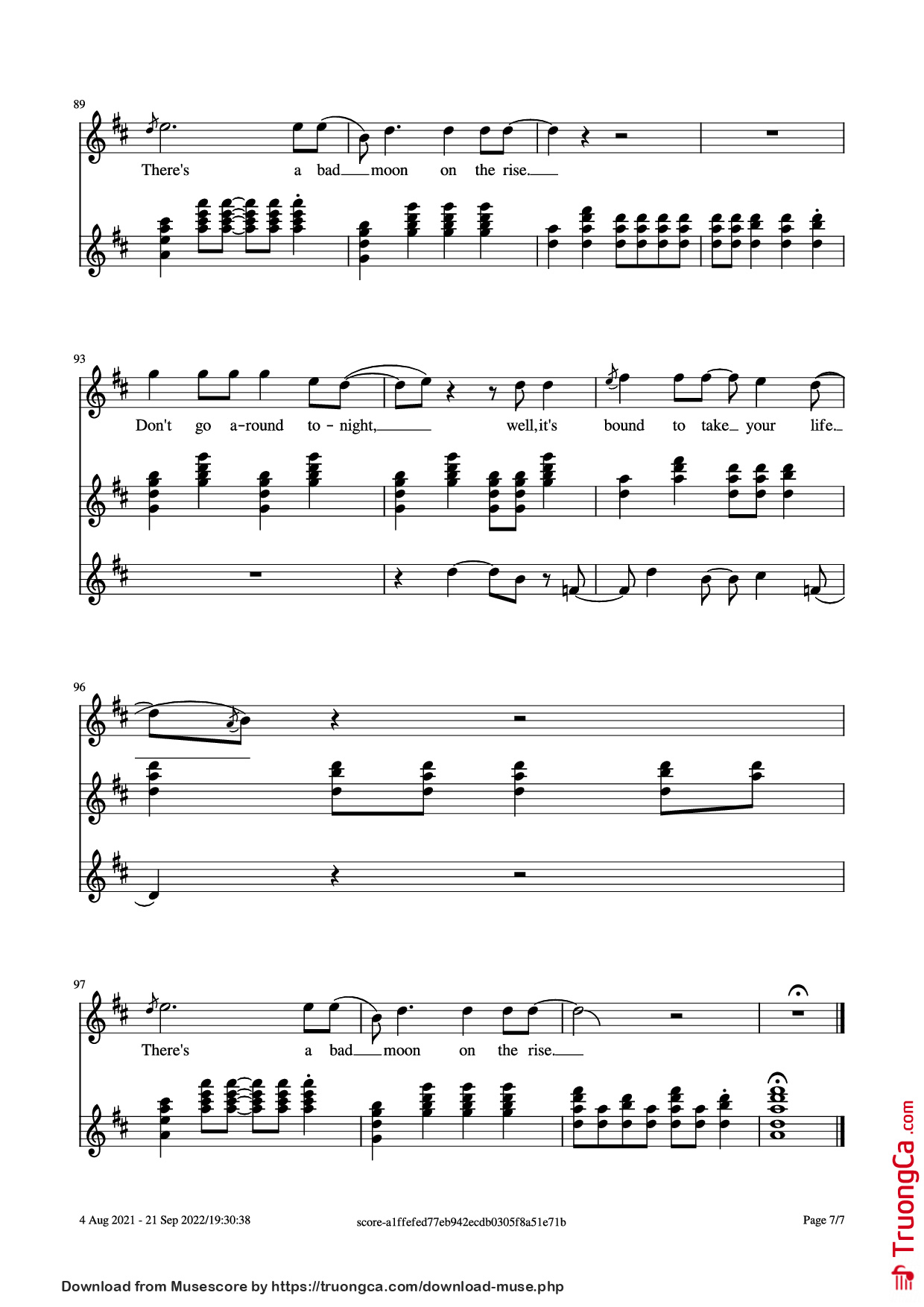 Page 7 of Sheet music PDF Guitar Tab Bad Moon Rising Guitar TAB - John Fogerty