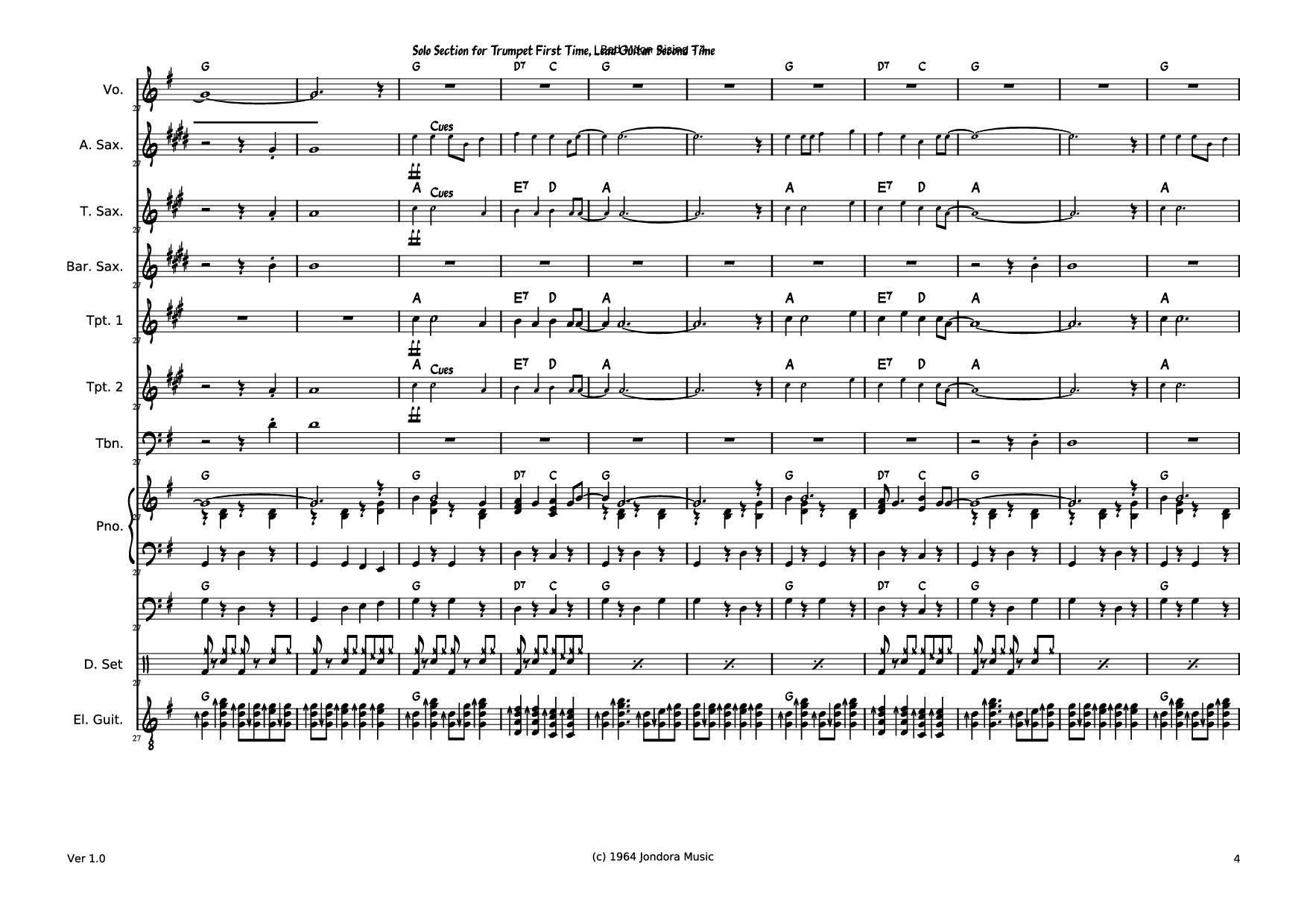 Page 4 of Sheet music PDF Bad Moon RIsing Piano - Dave McGuinness