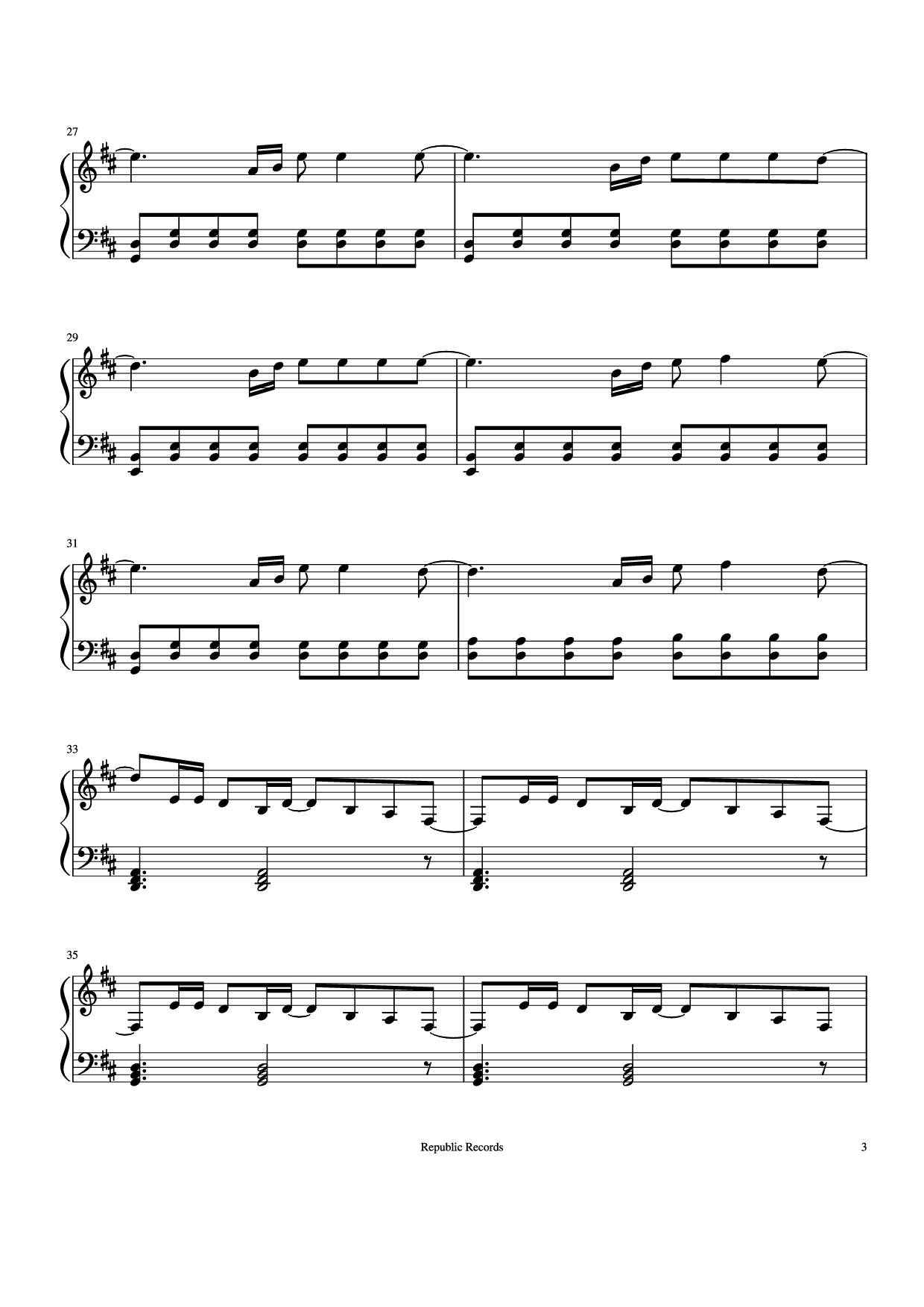 Page 3 of Sheet music PDF Piano Sunflower (Spider-man: Into the Spider-verse) Piano - Swae Lee & Post Malone