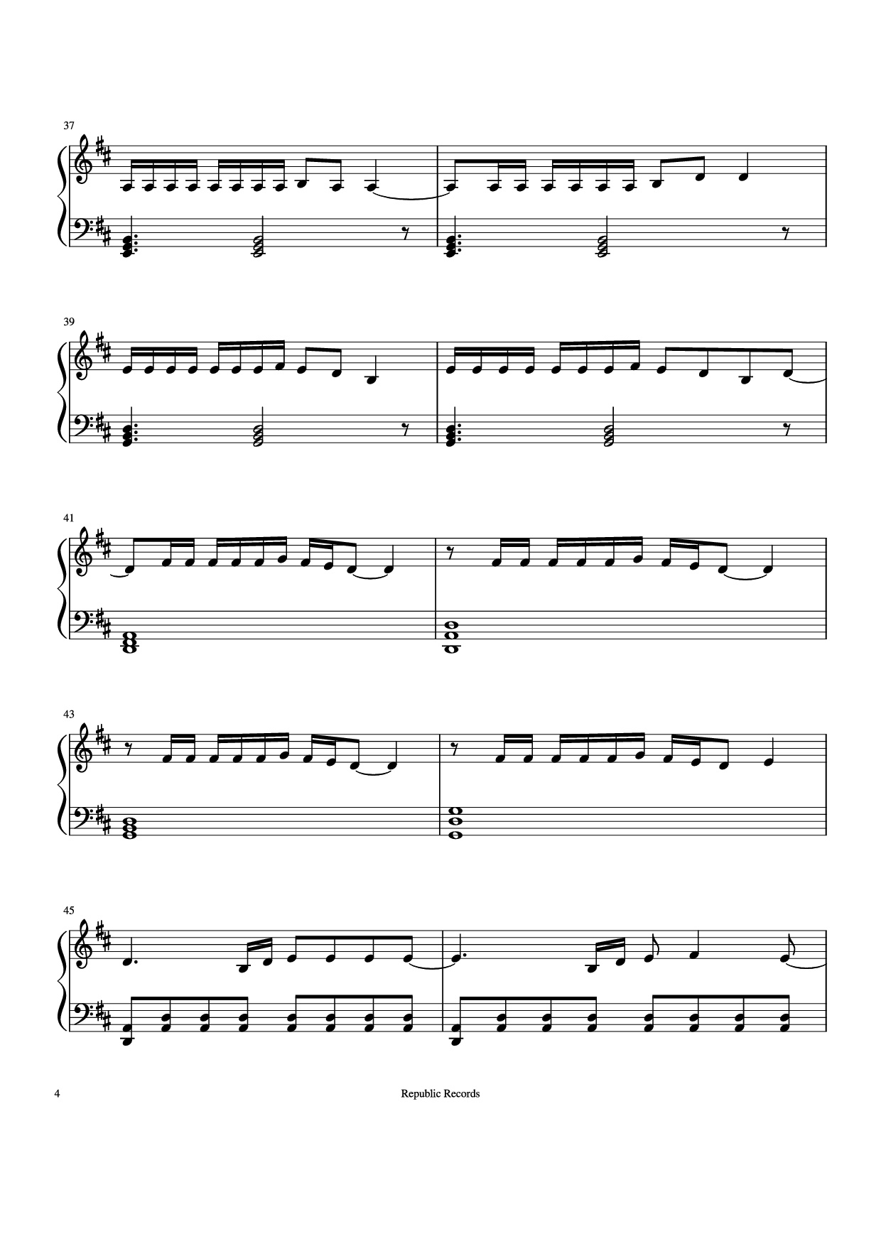 Page 4 of Sheet music PDF Piano Sunflower (Spider-man: Into the Spider-verse) Piano - Swae Lee & Post Malone