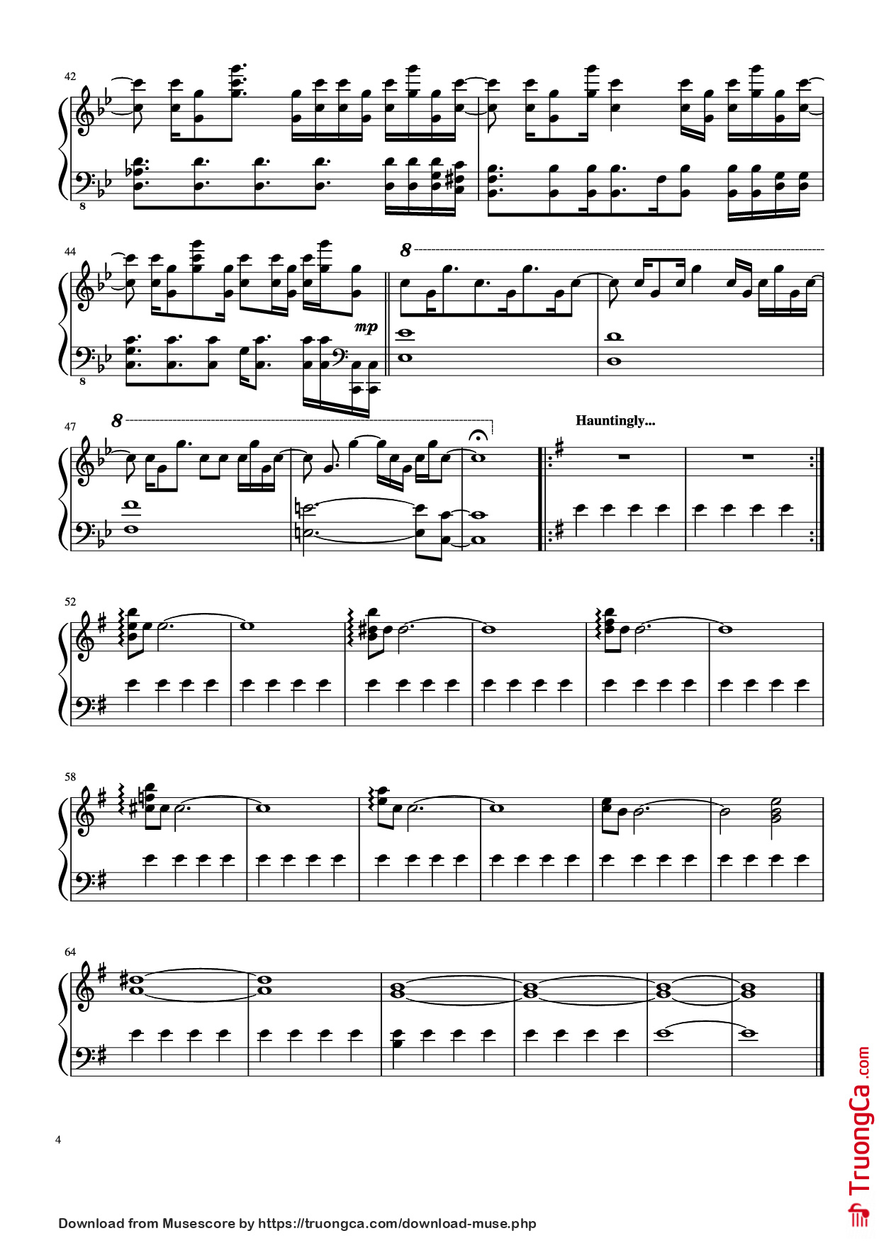 Page 4 of Sheet music PDF Unfolded & I Remember My Name Piano - Jung Jae-il