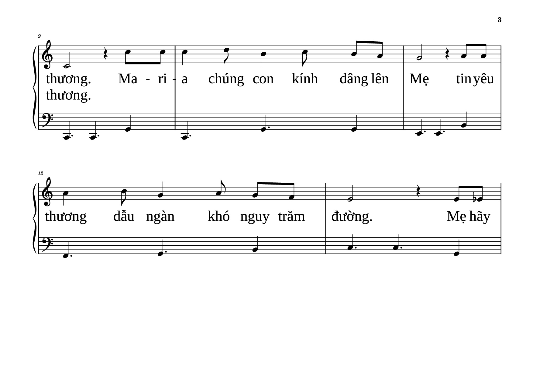 Page 3 of Sheet music PDF Piano NỮ VƯƠNG MÙA XUÂN Piano dễ tập - VŨ MỘNG THƠ