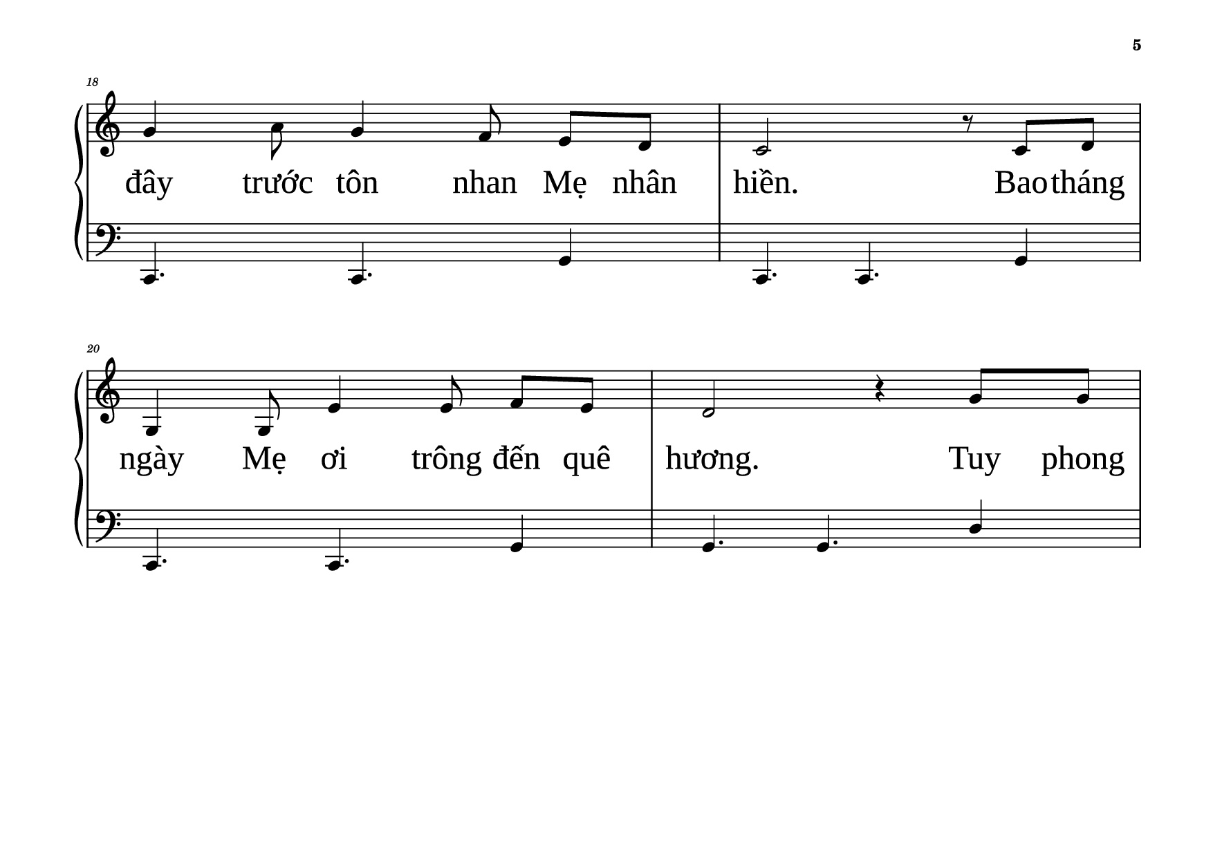 Page 5 of Sheet music PDF Piano NỮ VƯƠNG MÙA XUÂN Piano dễ tập - VŨ MỘNG THƠ