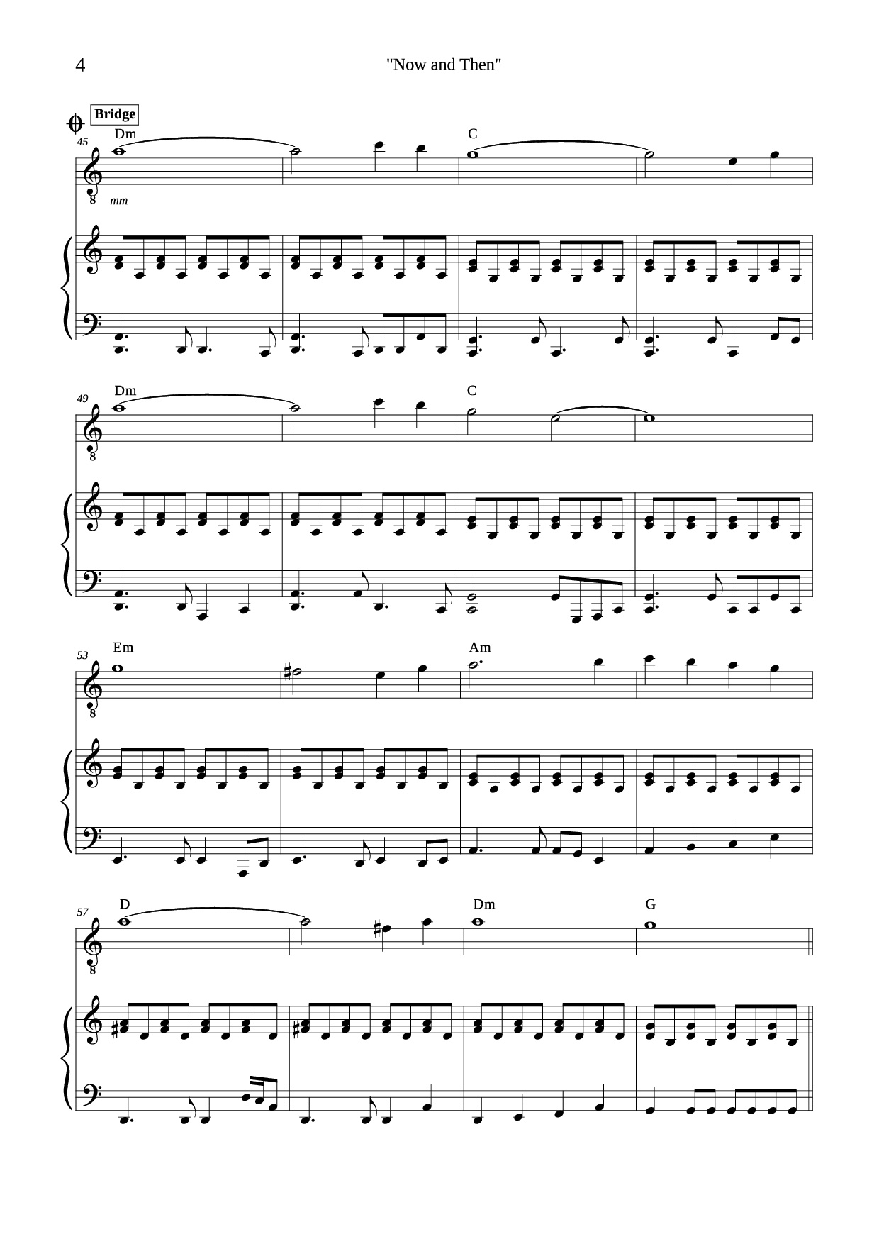 Page 4 of Sheet music PDF Piano Now and Then Piano - Composed by John Lennon, Paul McCartney