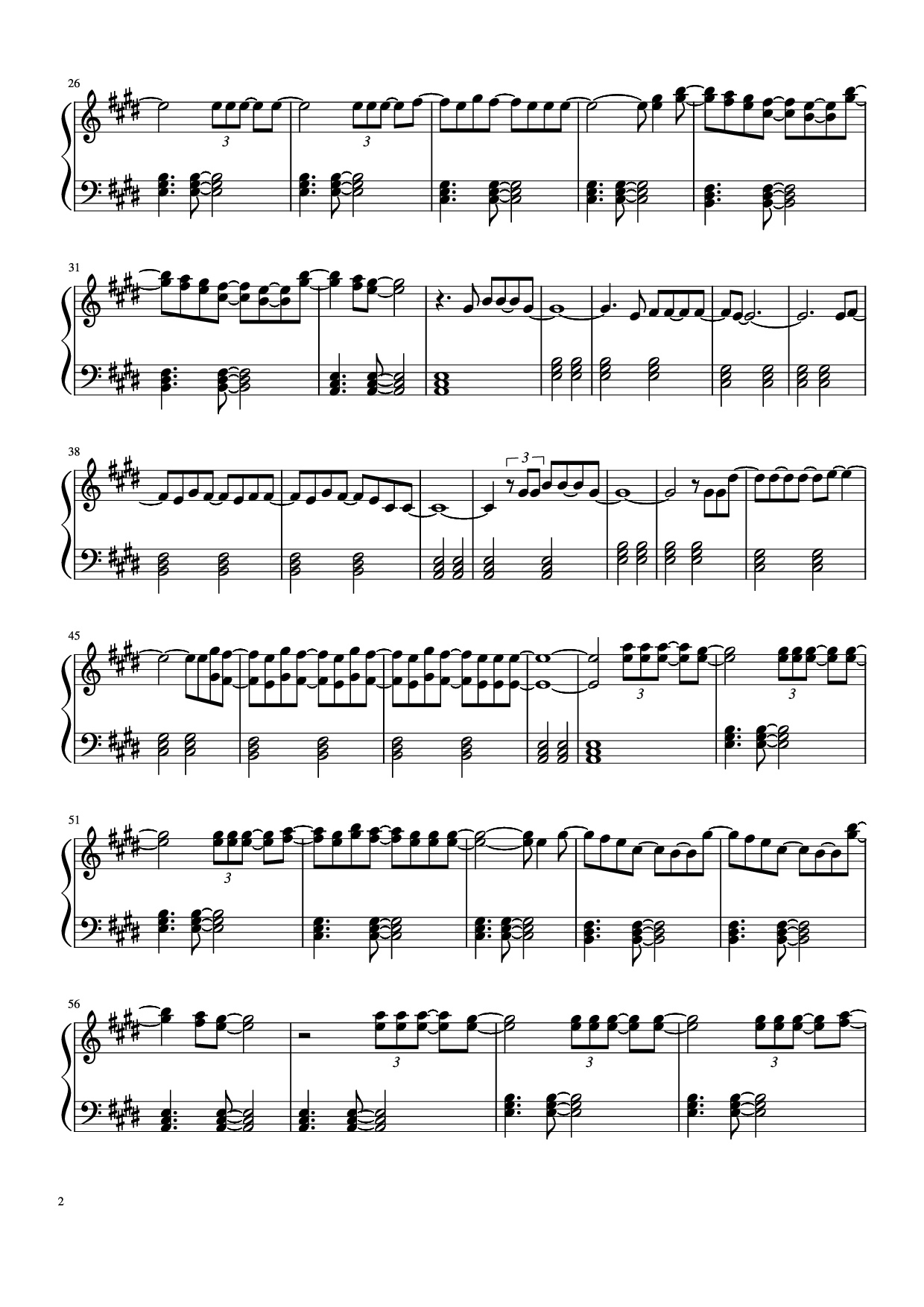 Page 2 of Sheet music PDF Piano Falling Piano - Harry Styles