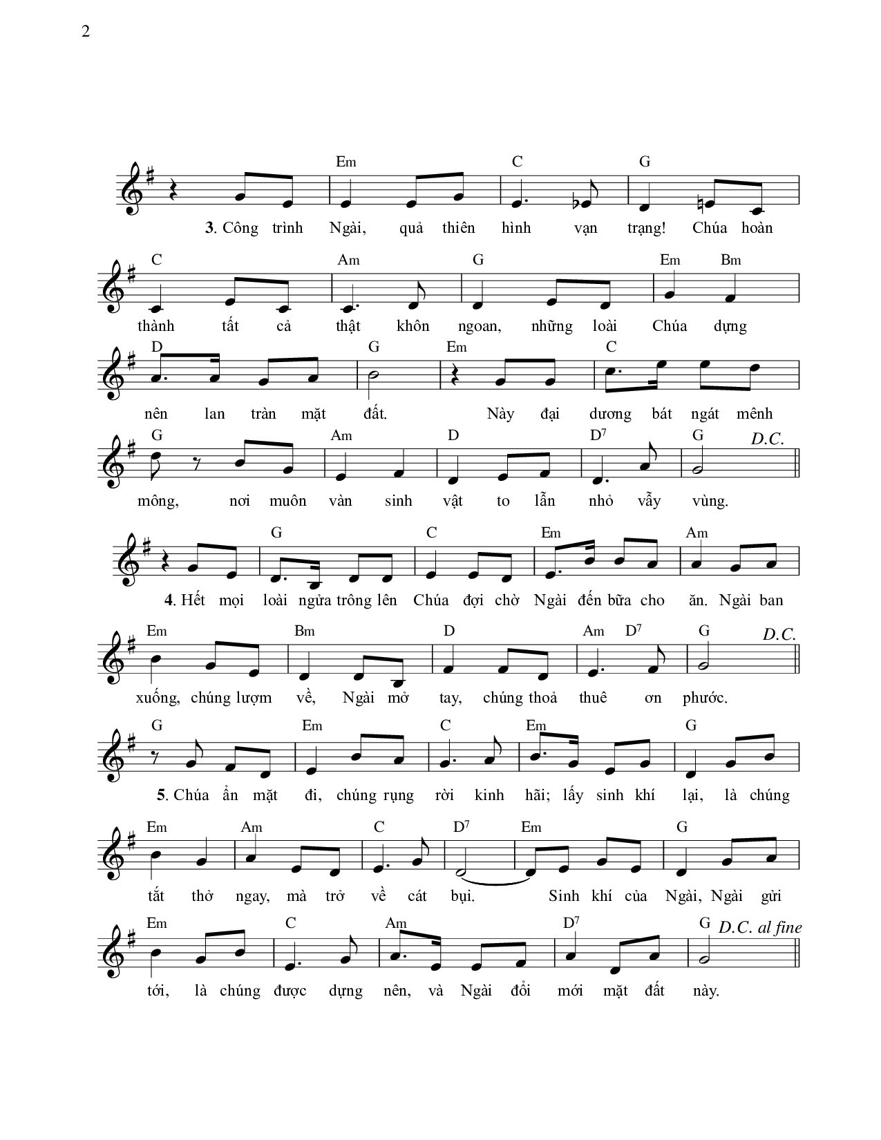 Chúc tụng Chúa đi hồn tôi hỡi Chúa muôn trùng cao cả, Trang 2