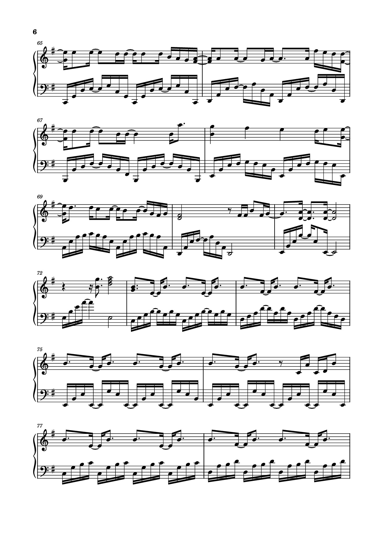 Page 6 of Sheet music PDF Piano 光阴副本 Piano - JJ Lin