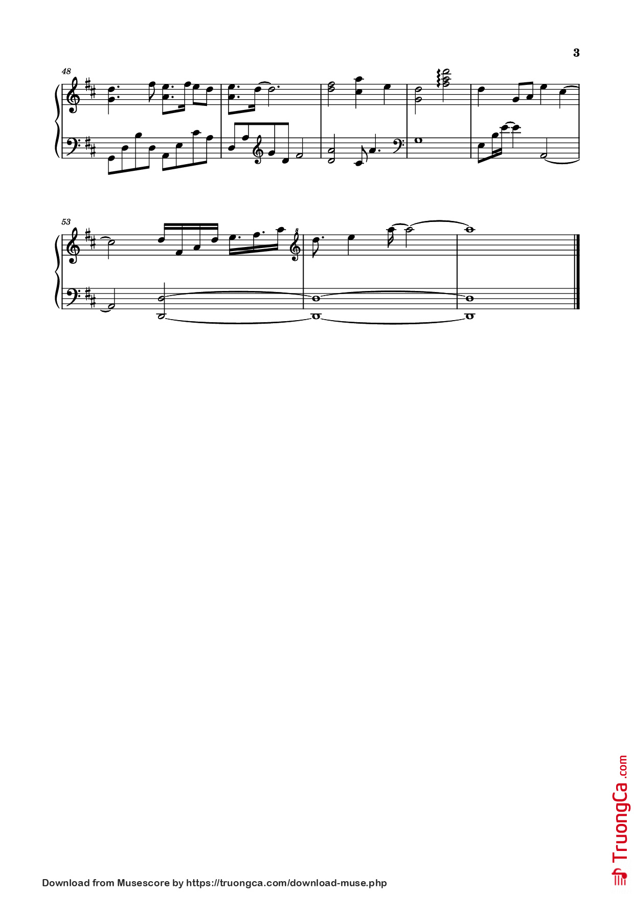 Page 3 of Sheet music PDF Piano 月光照人间 Piano - 演唱/作曲：前男友/李怡然