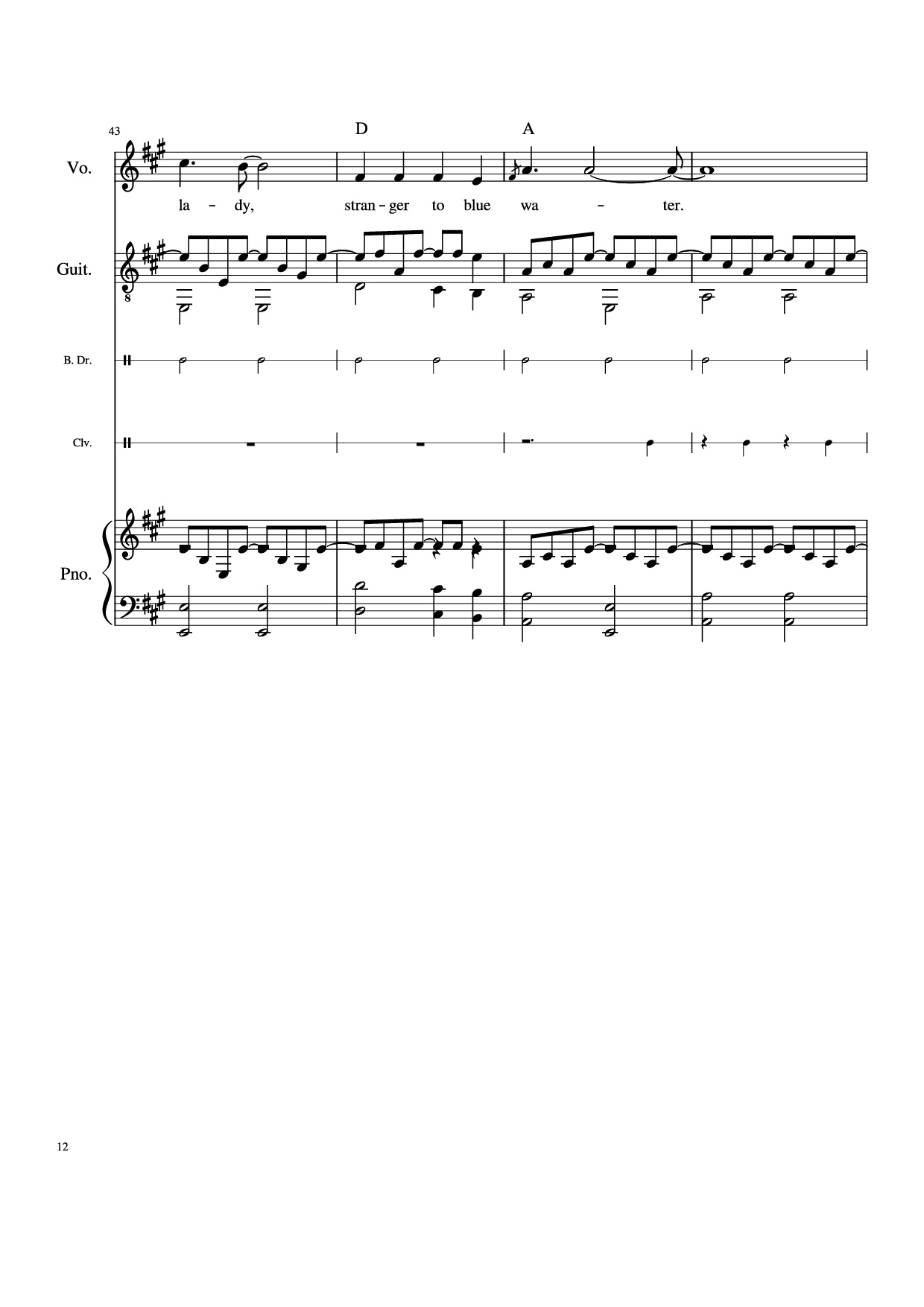 Page 12 of Sheet music PDF Piano Guitar Tab Take Me Home, Country Roads Piano - John Denver, Bill Danoff, et al