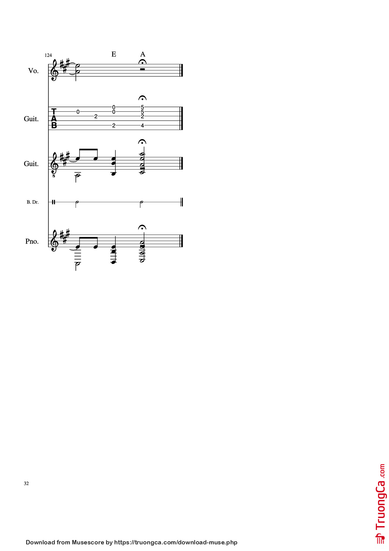 Page 32 of Sheet music PDF Piano Guitar Tab Take Me Home, Country Roads Piano - John Denver, Bill Danoff, et al