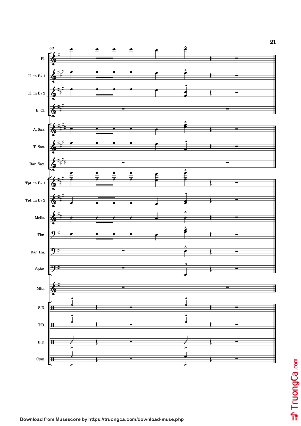 Page 21 of Sheet music PDF Numb - Composer / arranger