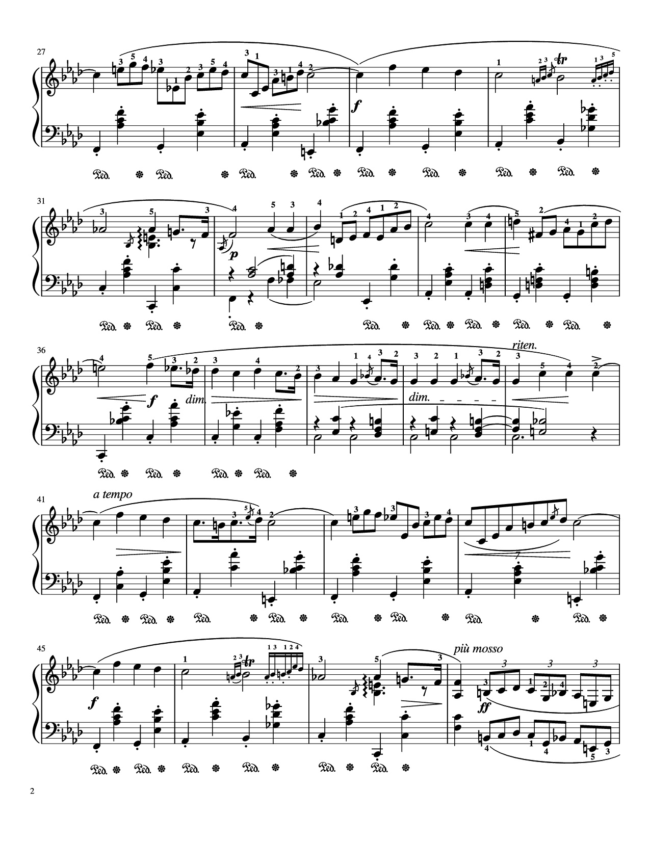Page 2 of Sheet music PDF Piano Nocturne Op. 55, No. 1 Piano - Chopin