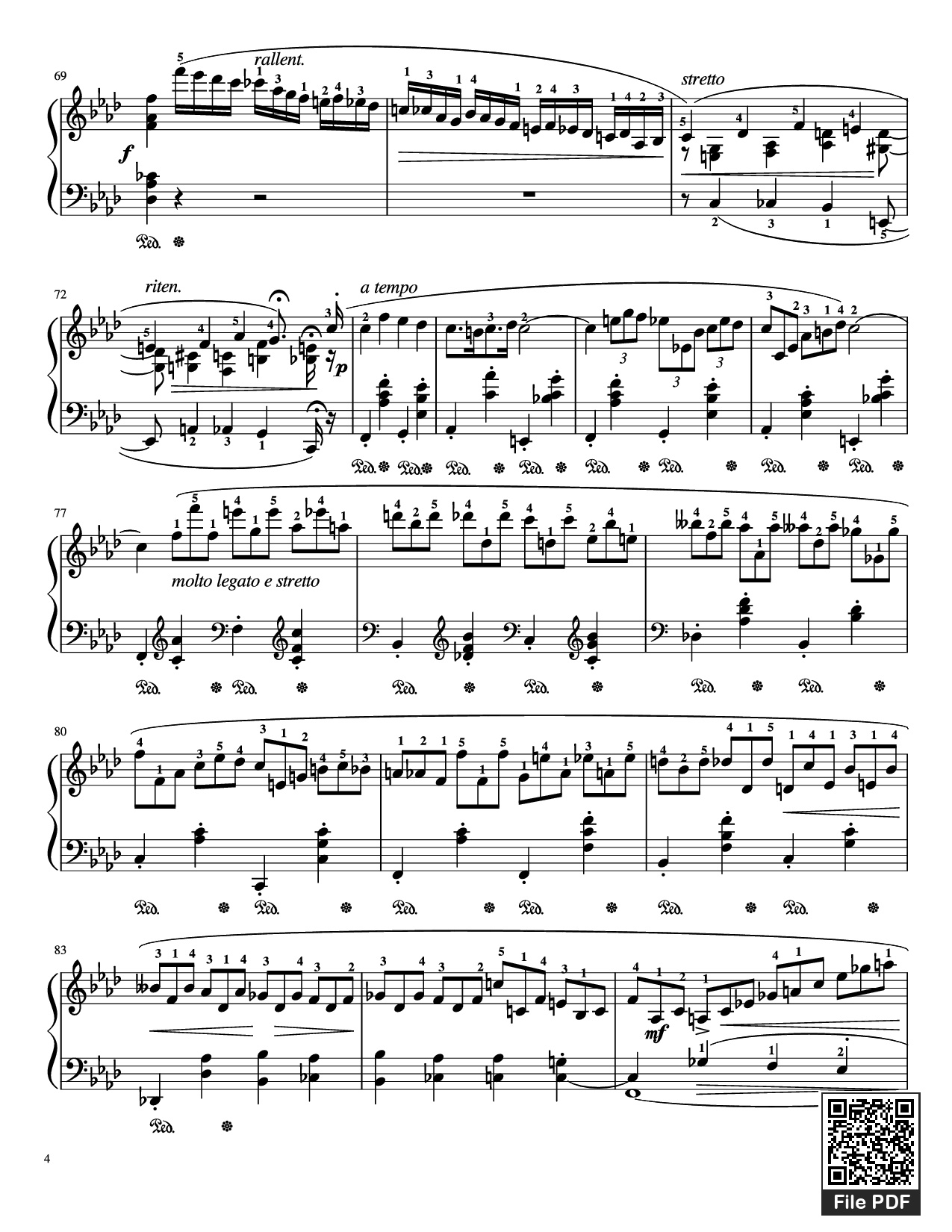 Page 4 of Sheet music PDF Piano Nocturne Op. 55, No. 1 Piano - Chopin