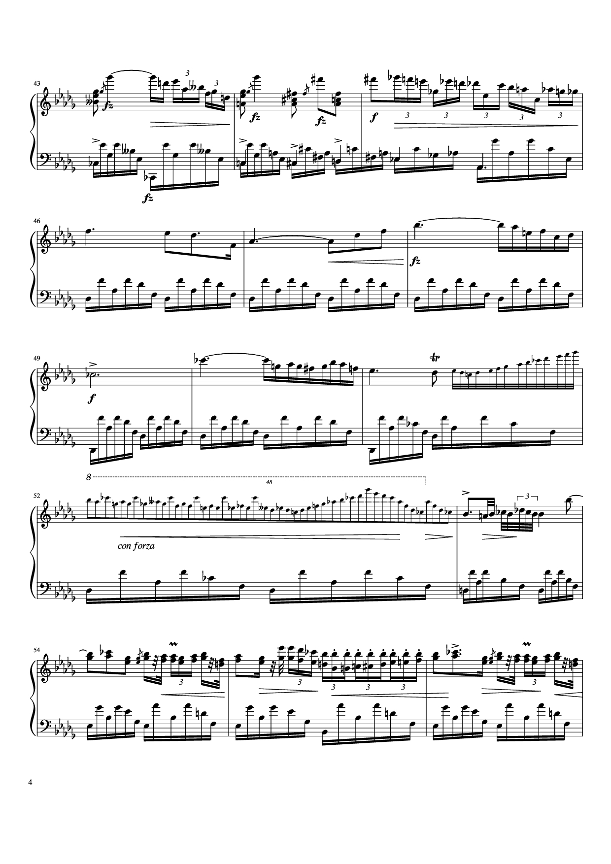 Page 4 of Sheet music PDF Piano Nocturne in D-Flat Major Piano - Frédéric Chopin