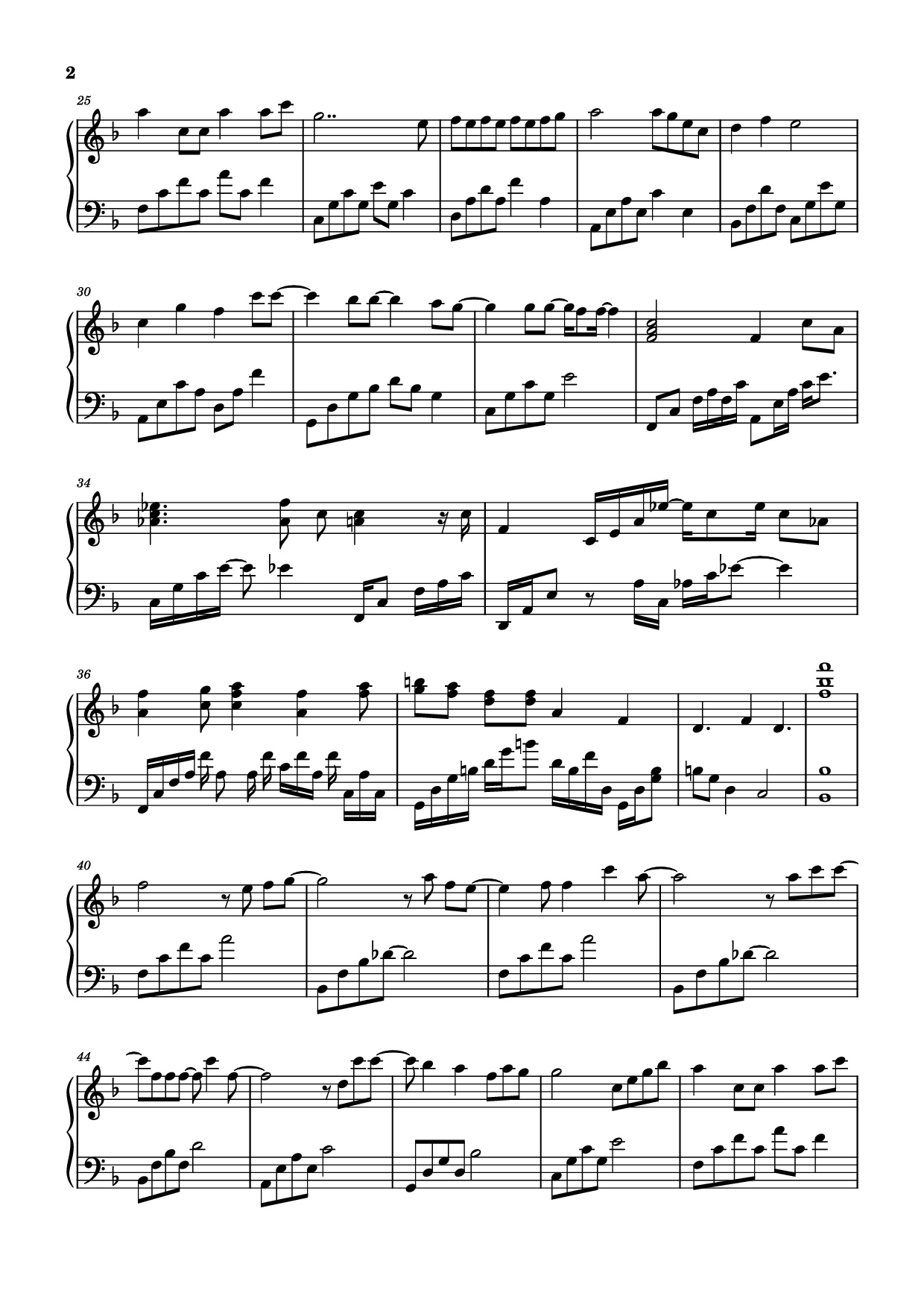 Page 2 of Sheet music PDF Piano 爱无所畏 Piano - 莫文蔚