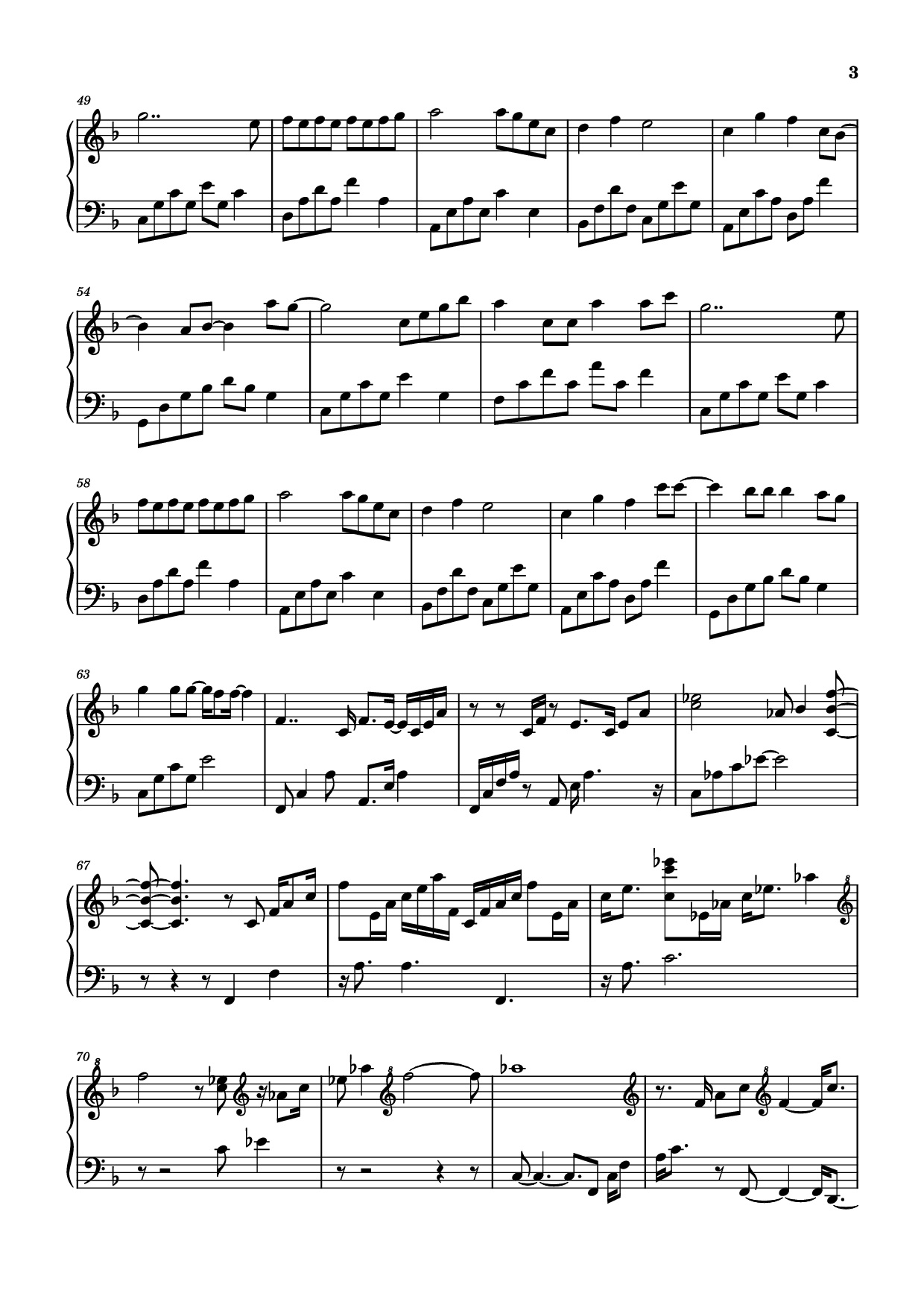 Page 3 of Sheet music PDF Piano 爱无所畏 Piano - 莫文蔚