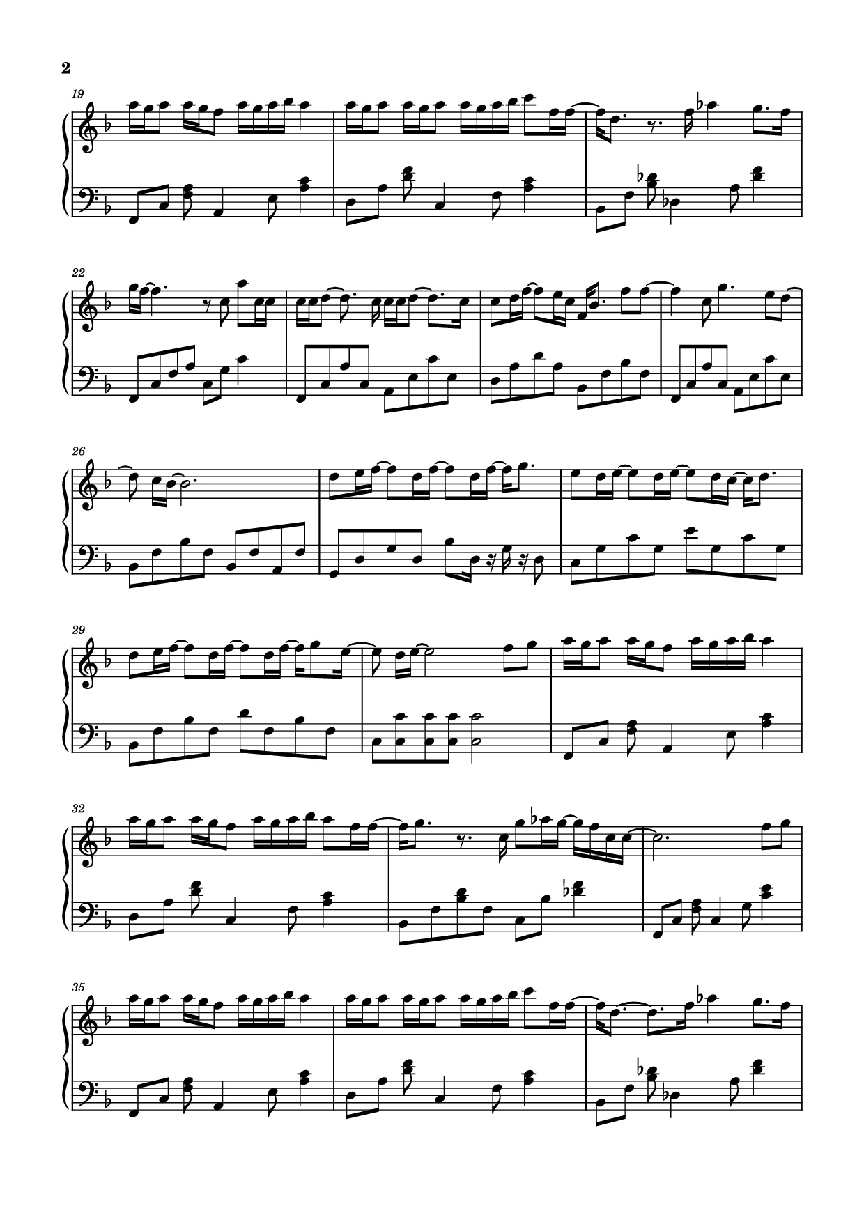 Page 2 of Sheet music PDF Piano 每天在分手 Piano - 演唱/作词 ：张语哝