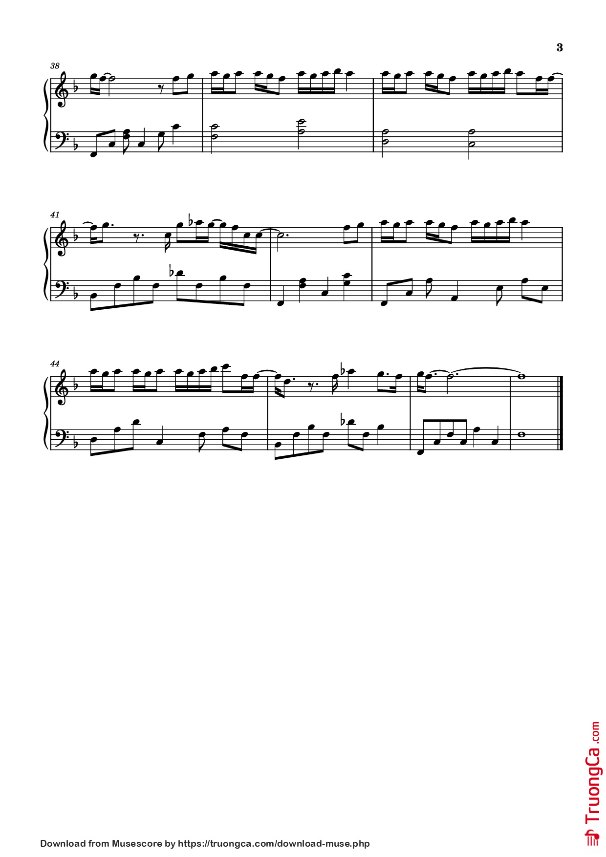 Page 3 of Sheet music PDF Piano 每天在分手 Piano - 演唱/作词 ：张语哝