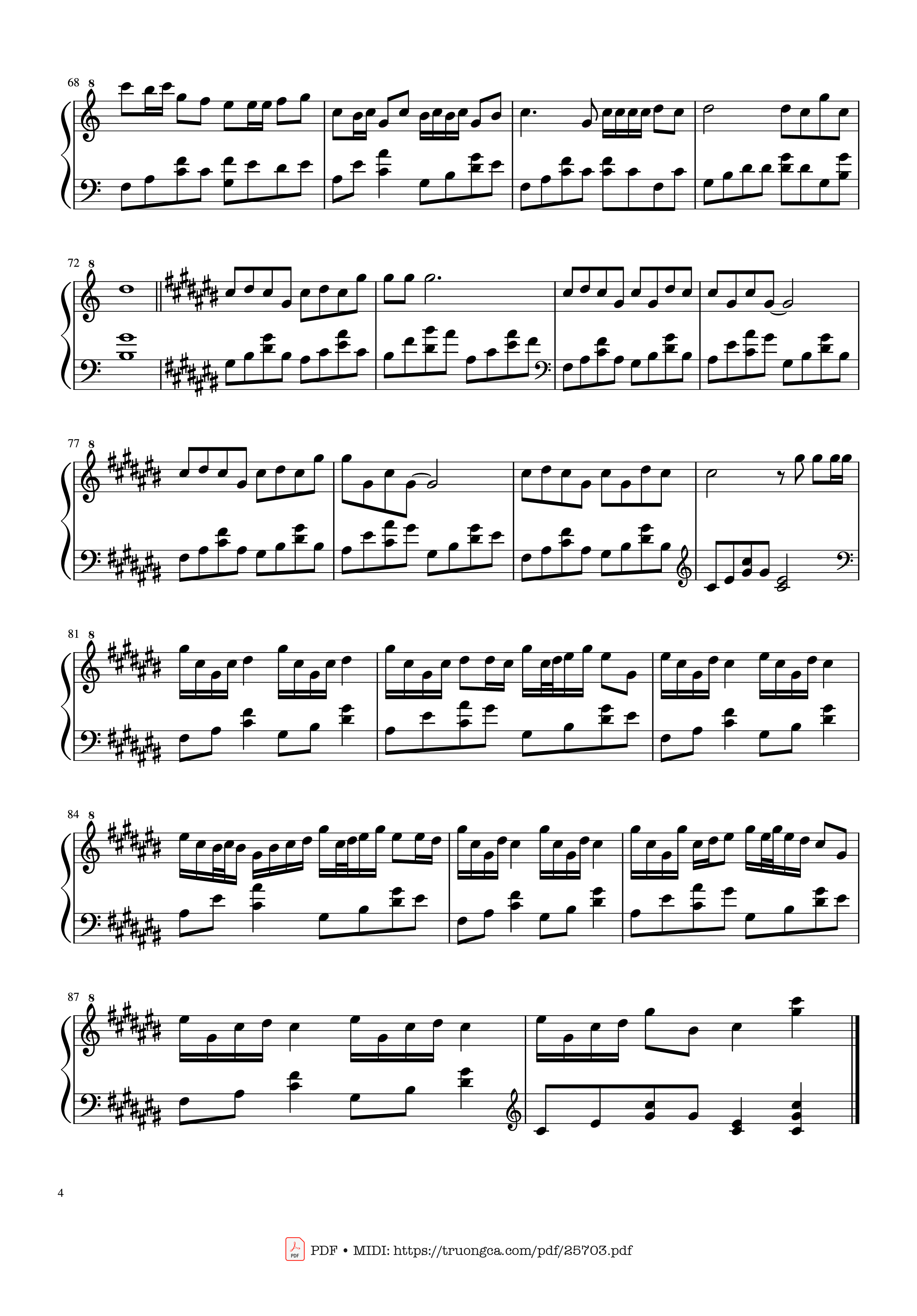 Page 4 of Sheet music PDF Piano 星茶会 Piano - Jessy Chen