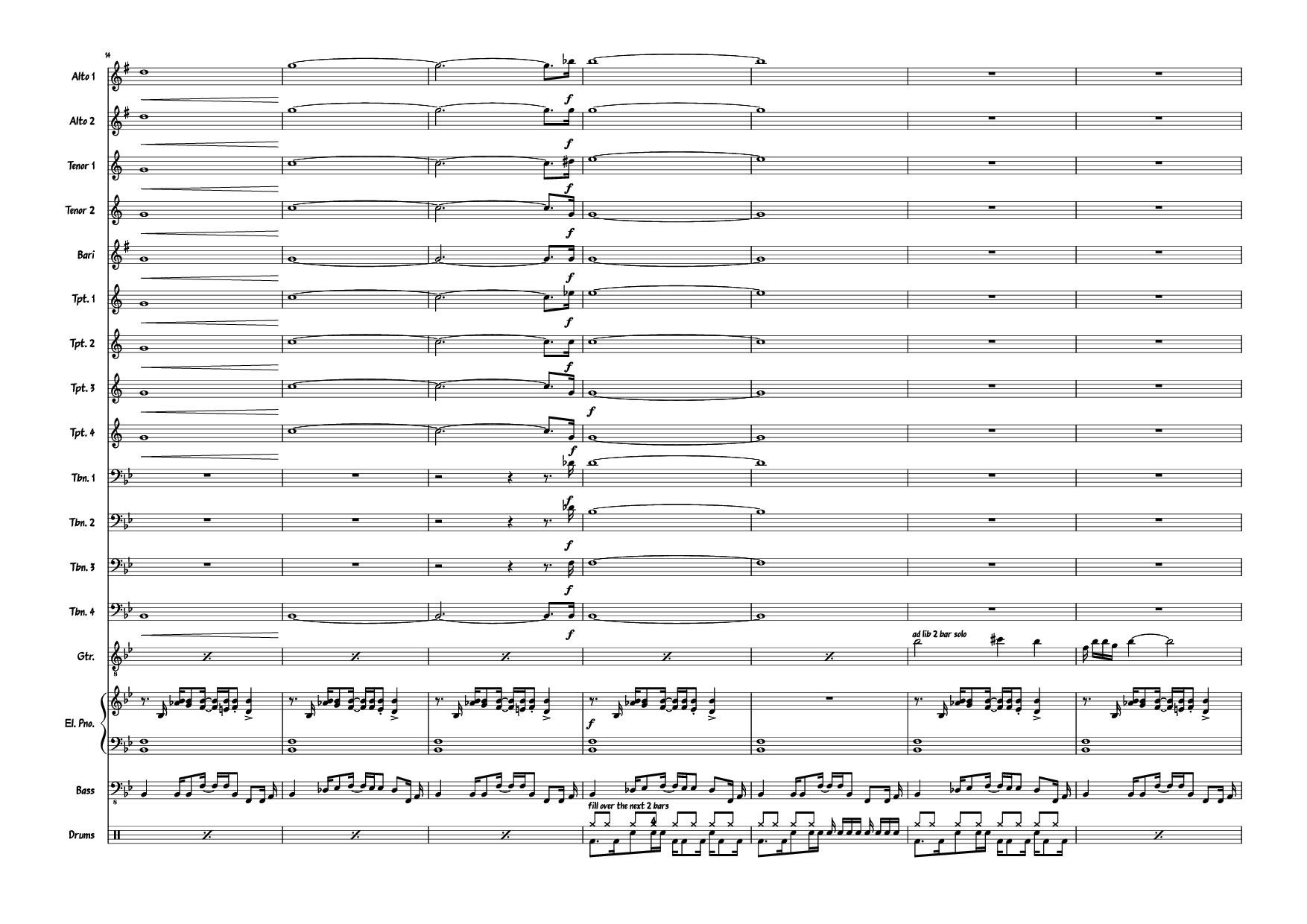 Page 4 of Sheet music PDF Piano Also sprach the MC big band Piano - Composed: R Straus Modified: Doedato Arr for big band : Gav