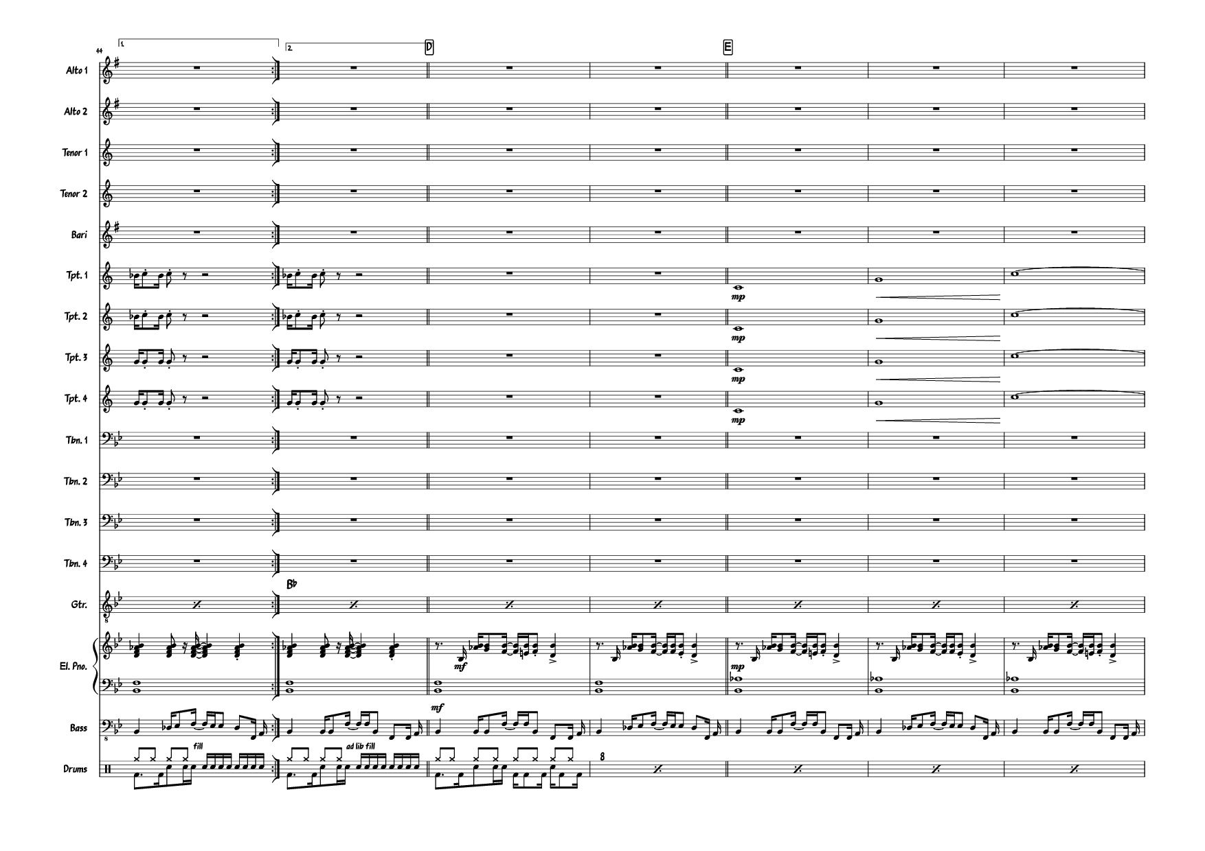Page 8 of Sheet music PDF Piano Also sprach the MC big band Piano - Composed: R Straus Modified: Doedato Arr for big band : Gav