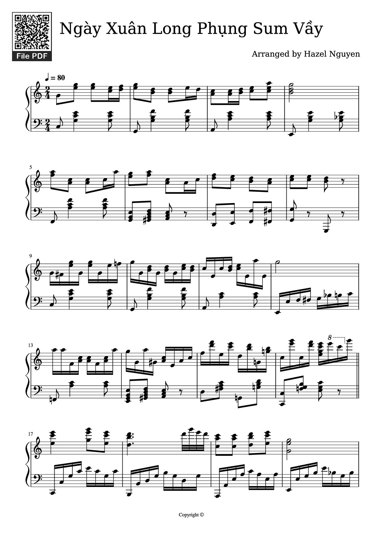 Sheet PDF of Ngày Xuân Long Phụng Sum Vầy Piano epic version