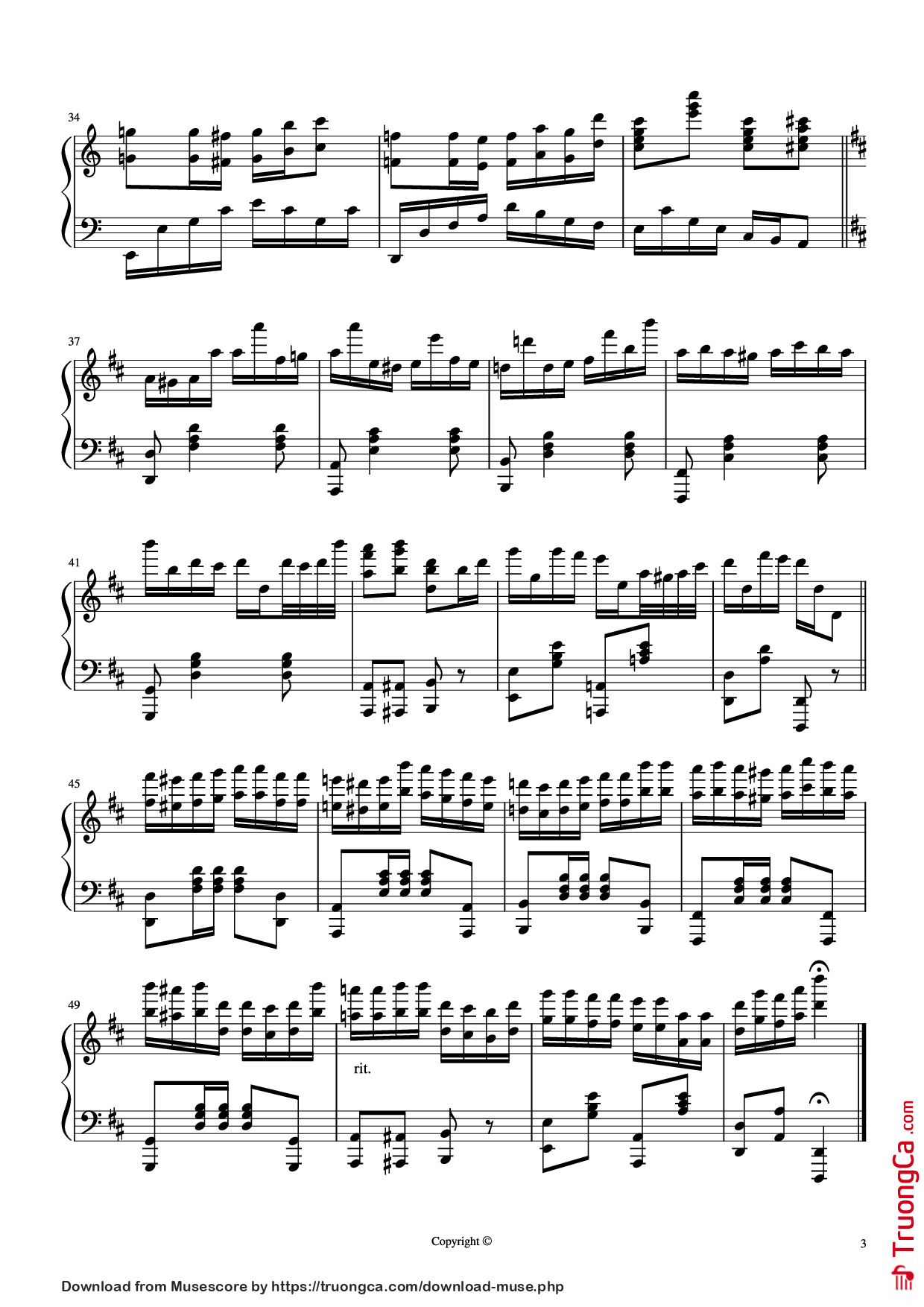 Page 3 of Sheet music PDF Piano Ngày Xuân Long Phụng Sum Vầy Piano epic version - Hazel Nguyen