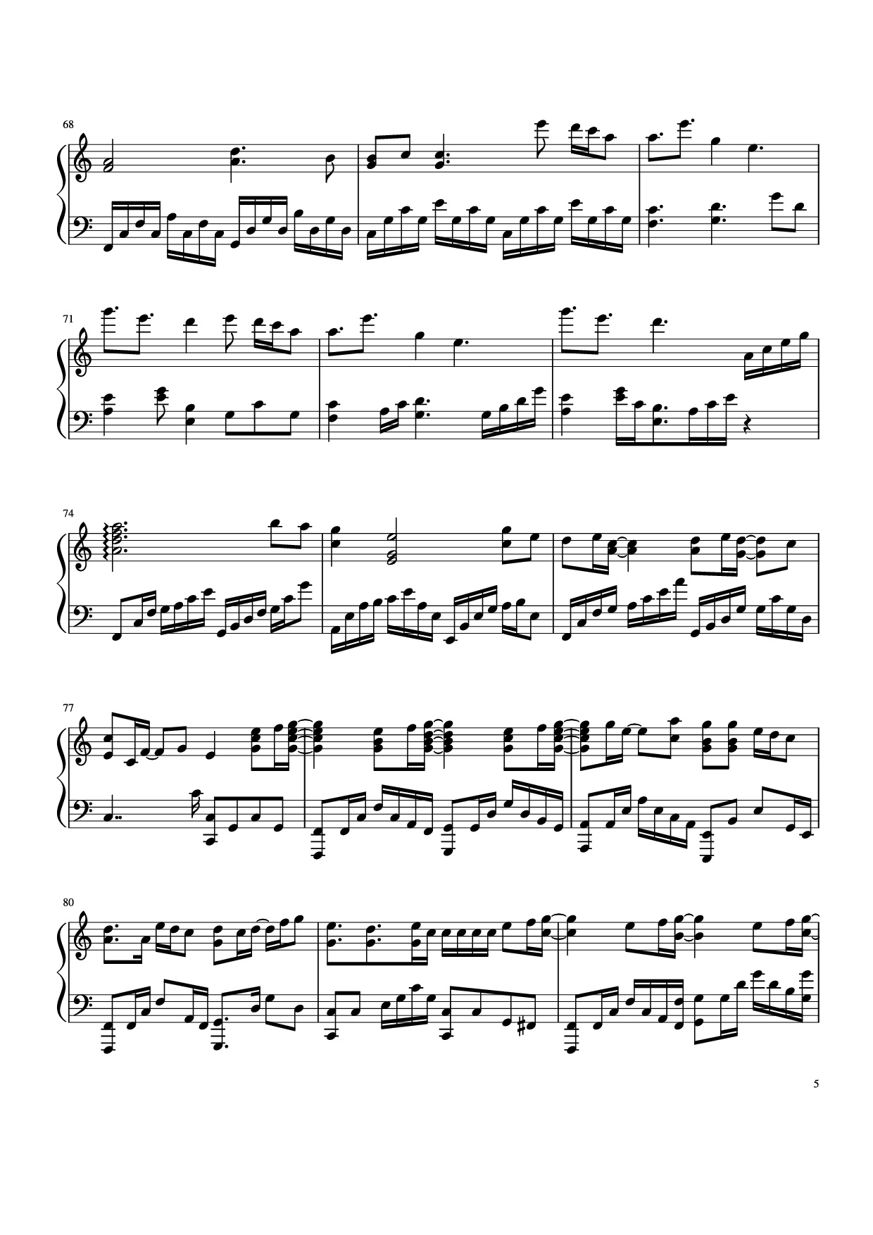 Page 5 of Sheet music PDF Piano Nơi này có anh Piano - Sơn Tùng