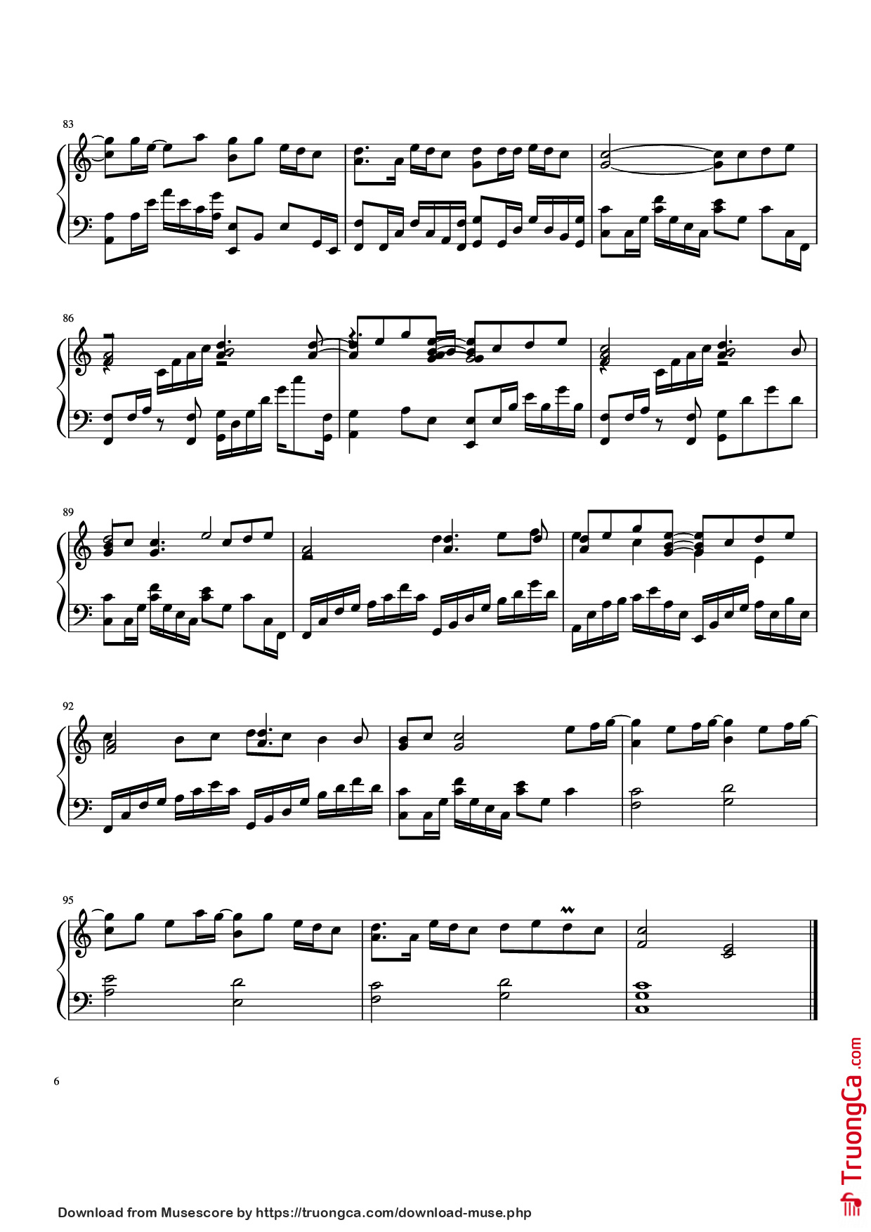 Page 6 of Sheet music PDF Piano Nơi này có anh Piano - Sơn Tùng
