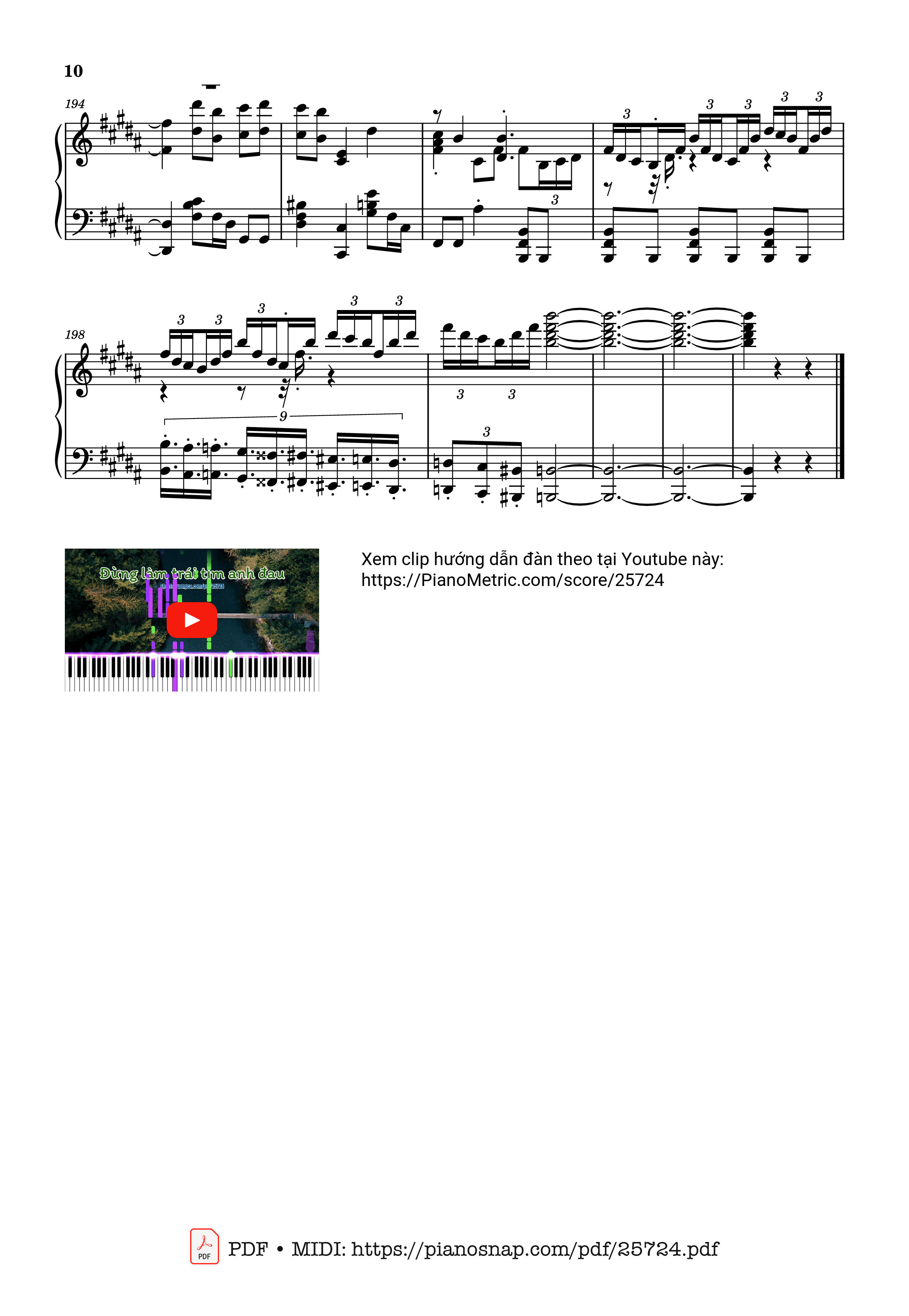 Page 10 of Sheet music PDF Piano Đừng làm trái tim anh đau Piano - Bởi: Sơn Tùng M-PT