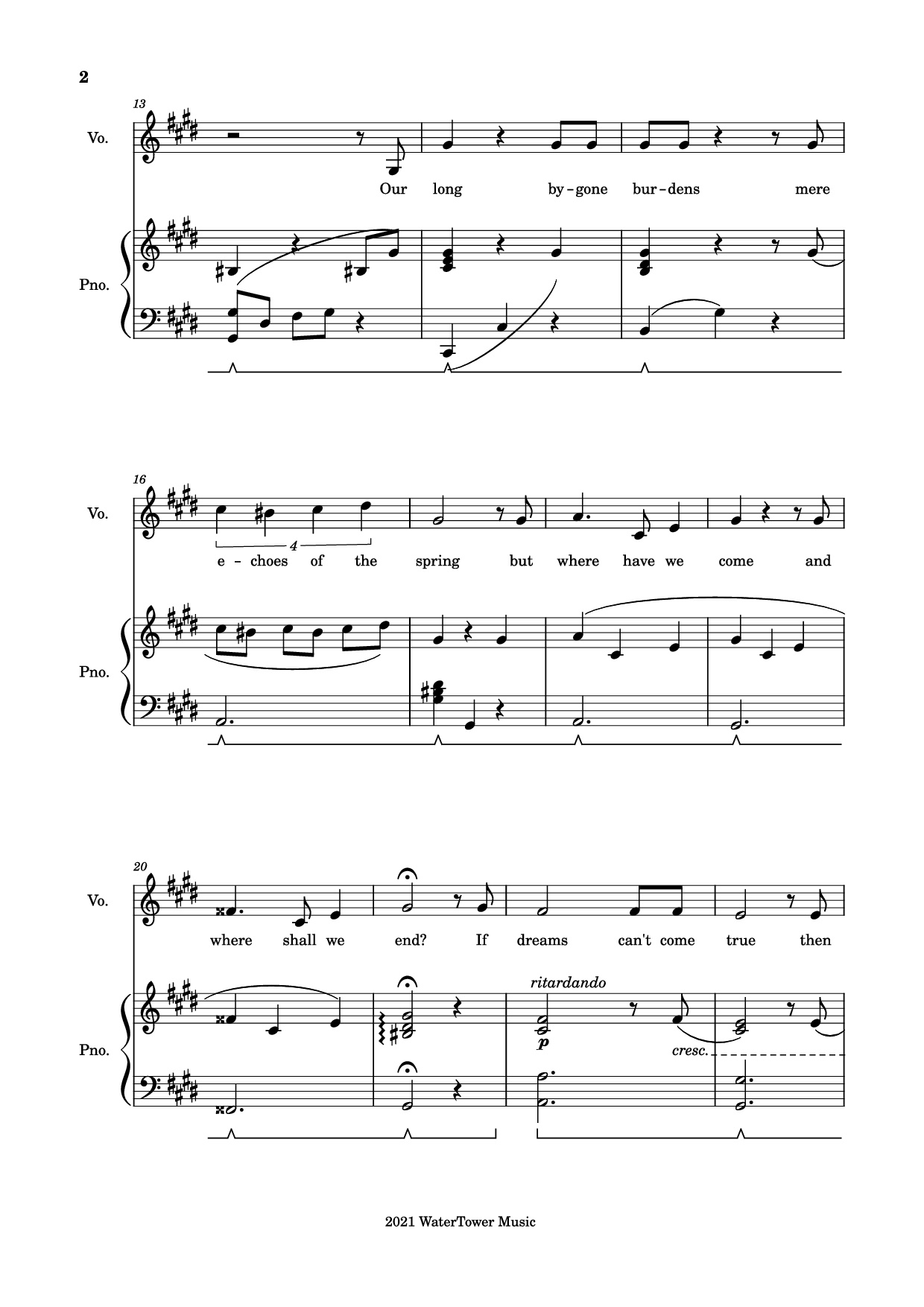 Page 2 of Sheet music PDF Piano Into the Unknown Piano - The Blasting Company