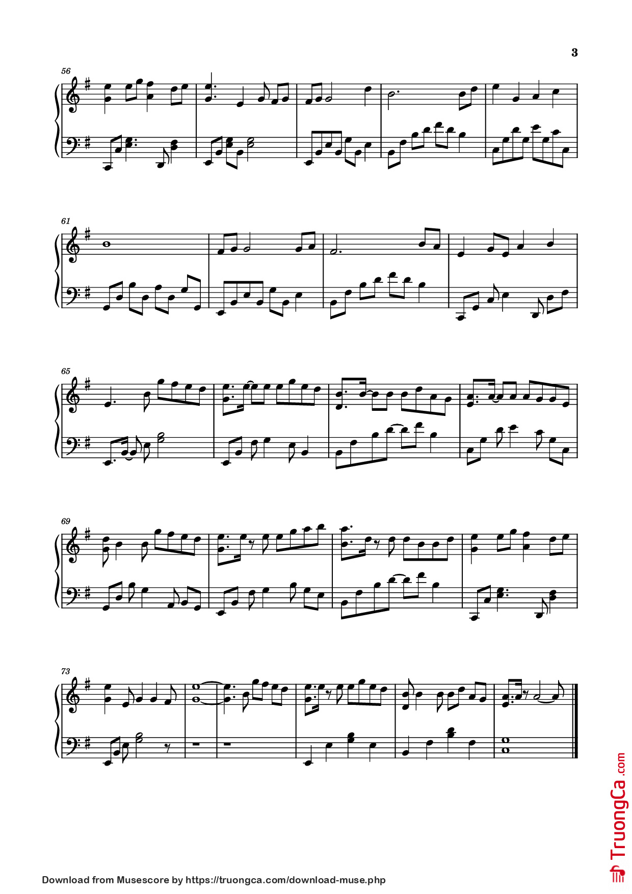 Page 3 of Sheet music PDF Piano 晚风作酒 (Vãn Phong Tác Tửu) Piano - Jessy Chen