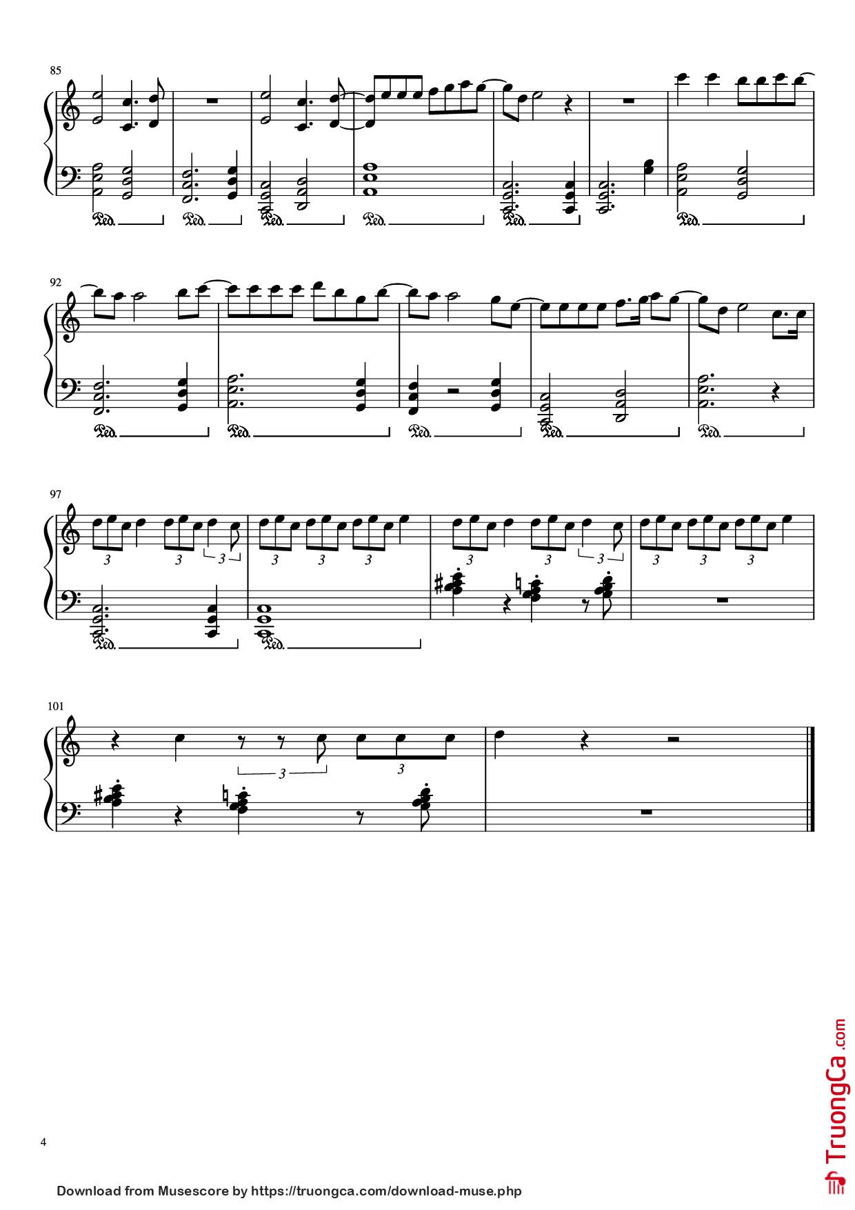 Page 4 of Sheet music PDF Piano No Tears Left to Cry Piano - Ariana Grande, Max Martin and Savan Kotecha