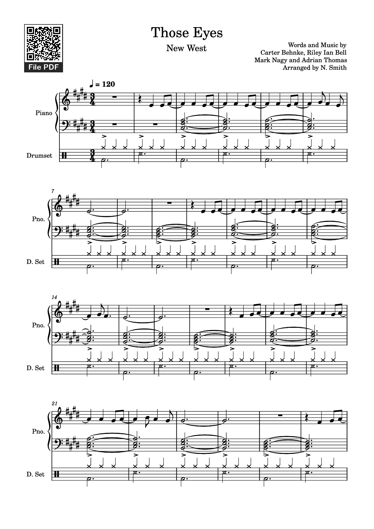 Sheet PDF of Those Eyes Piano
