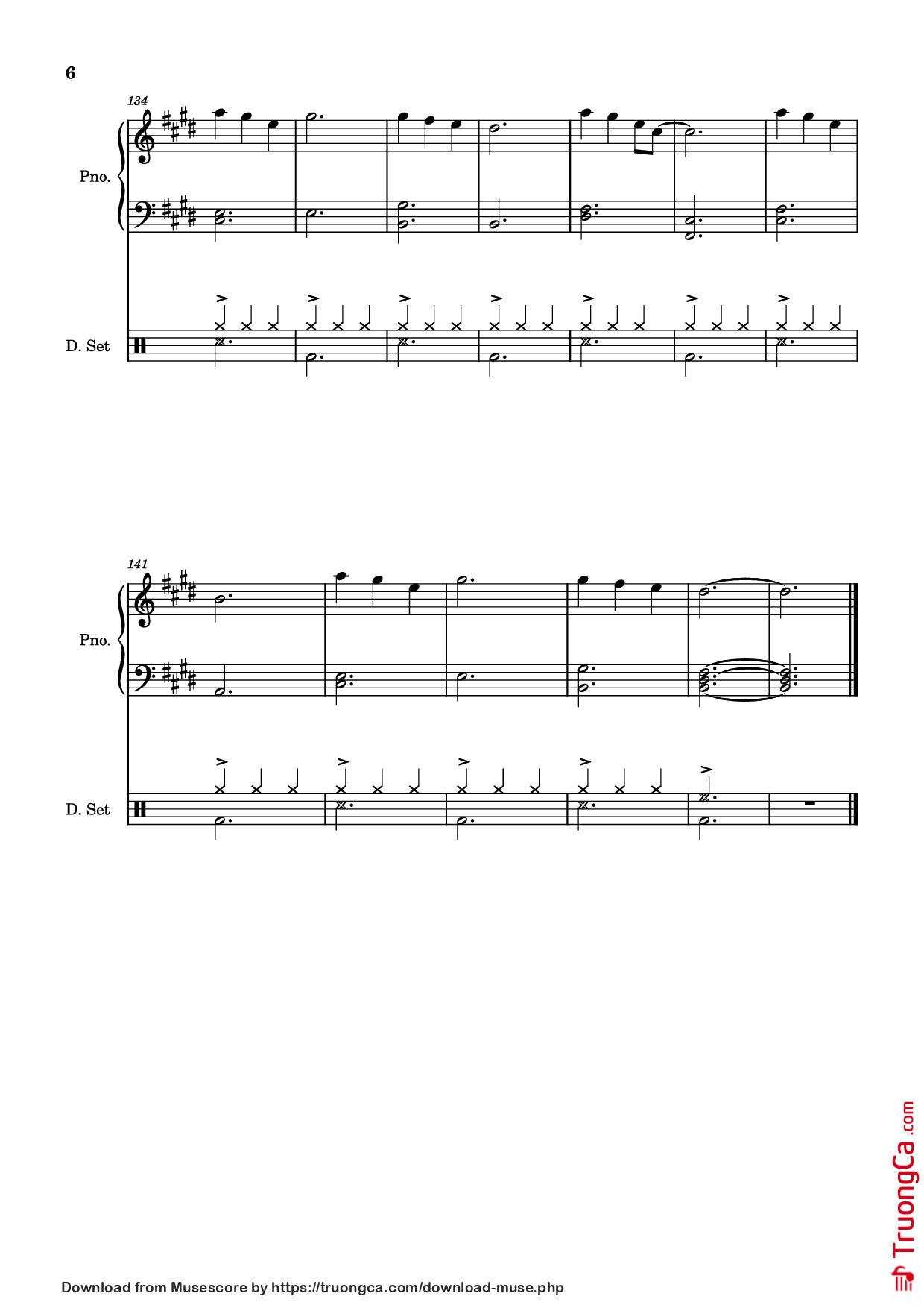 Page 6 of Sheet music PDF Piano Those Eyes Piano - Words and Music by
