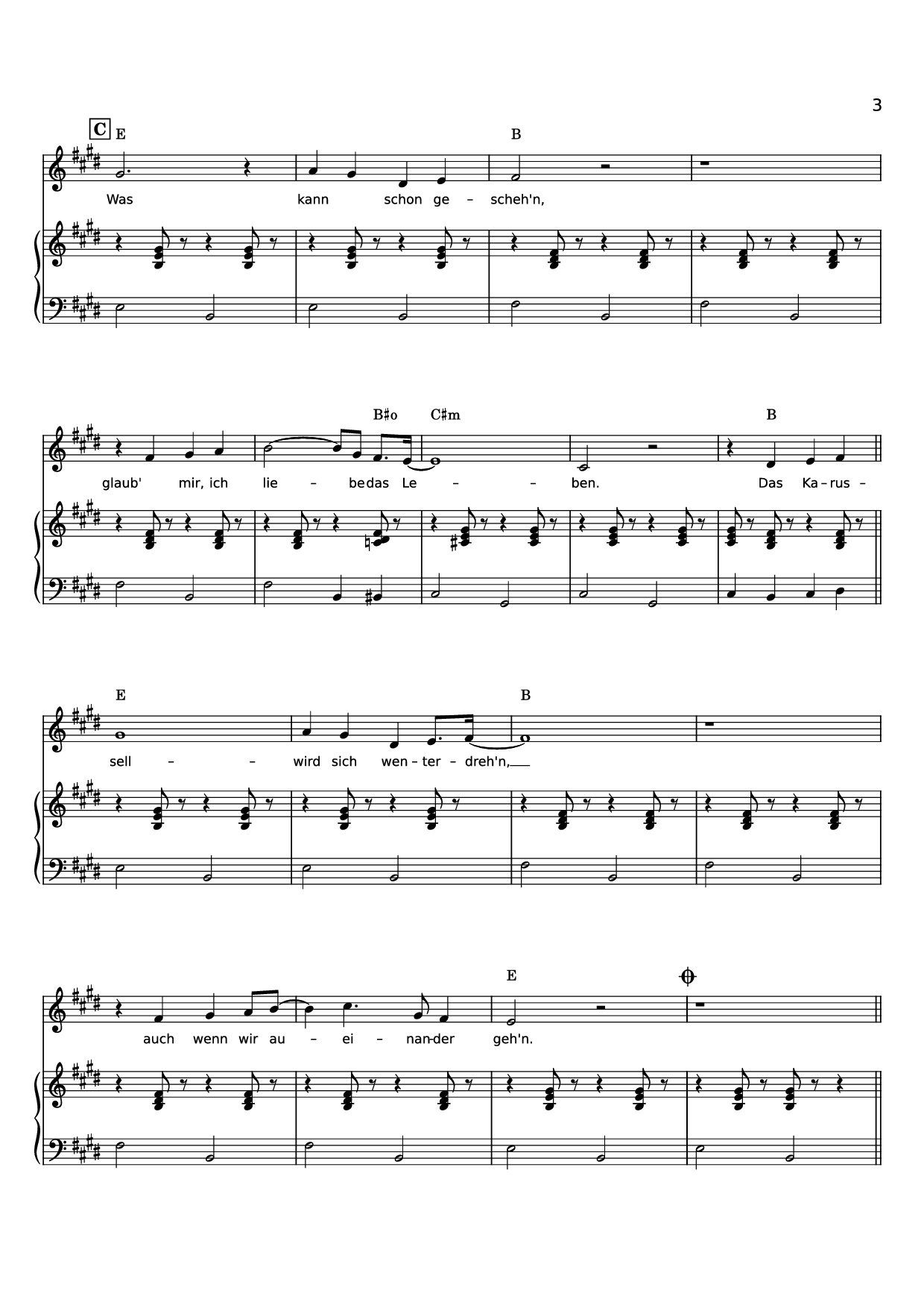 Page 3 of Sheet music PDF Piano ICH LIEBE DAS LEBEN Piano - Words & Music by LEO LEANDROS, KLAUS MUNRO