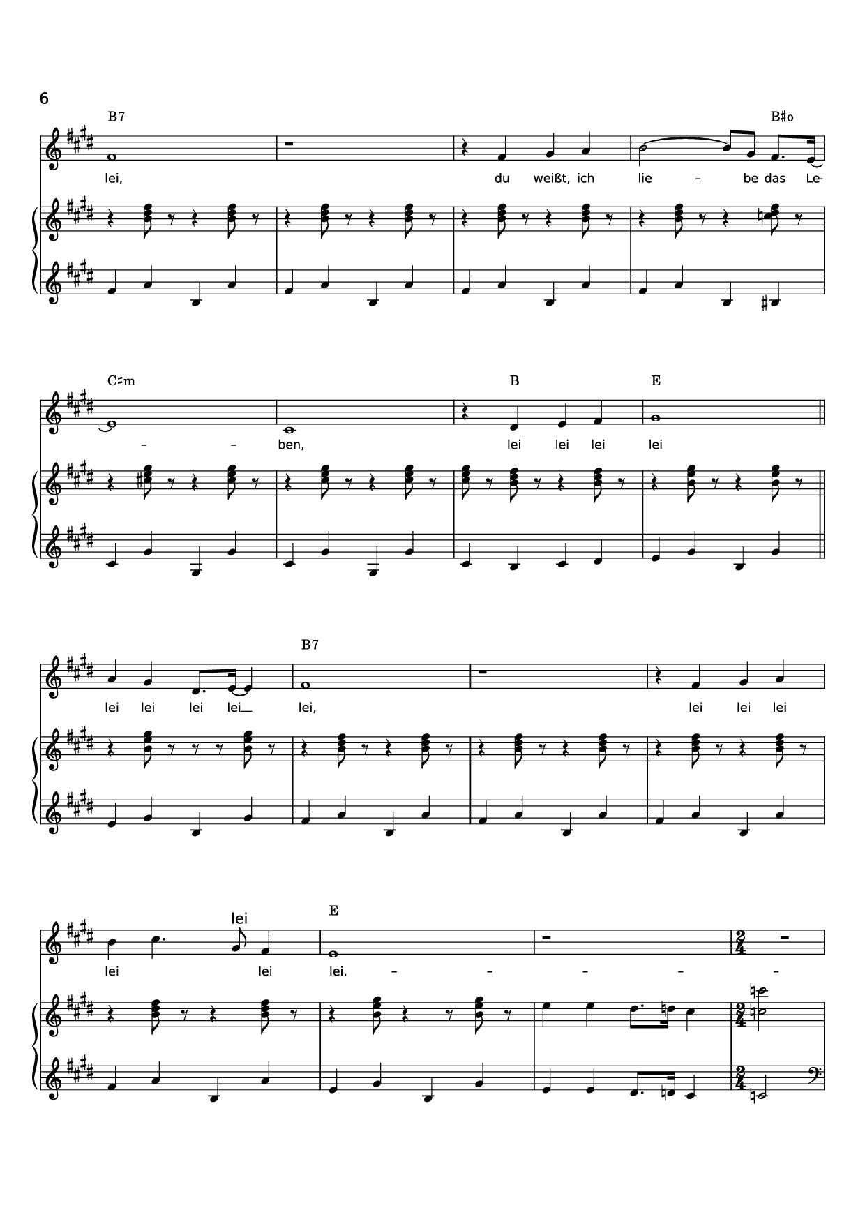 Page 6 of Sheet music PDF Piano ICH LIEBE DAS LEBEN Piano - Words & Music by LEO LEANDROS, KLAUS MUNRO