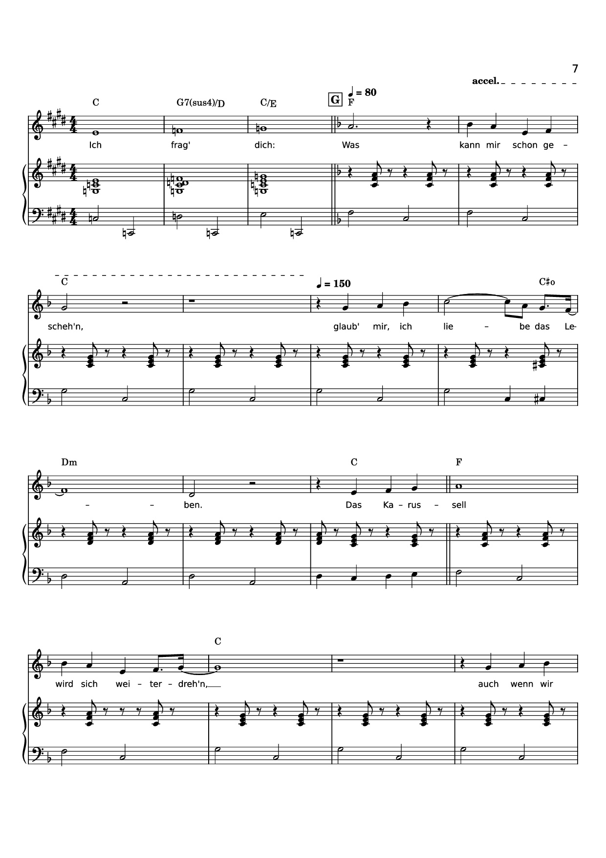 Page 7 of Sheet music PDF Piano ICH LIEBE DAS LEBEN Piano - Words & Music by LEO LEANDROS, KLAUS MUNRO