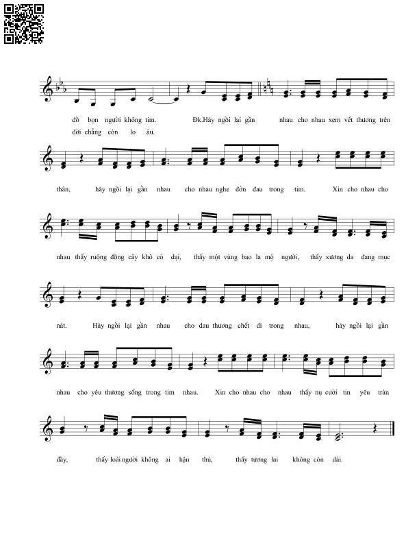 Page 2 of Sheet music PDF Hãy ngồi lại gần nhau - Vĩnh Điện