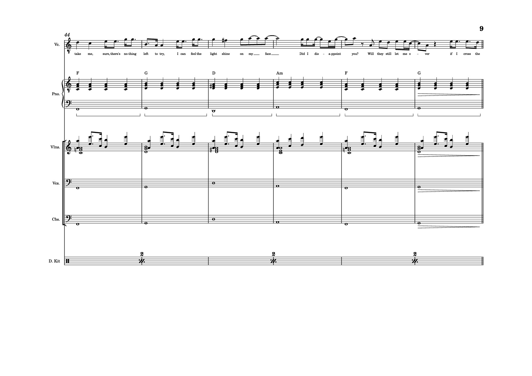 Page 9 of Sheet music PDF The Line Piano - Twenty one pilots